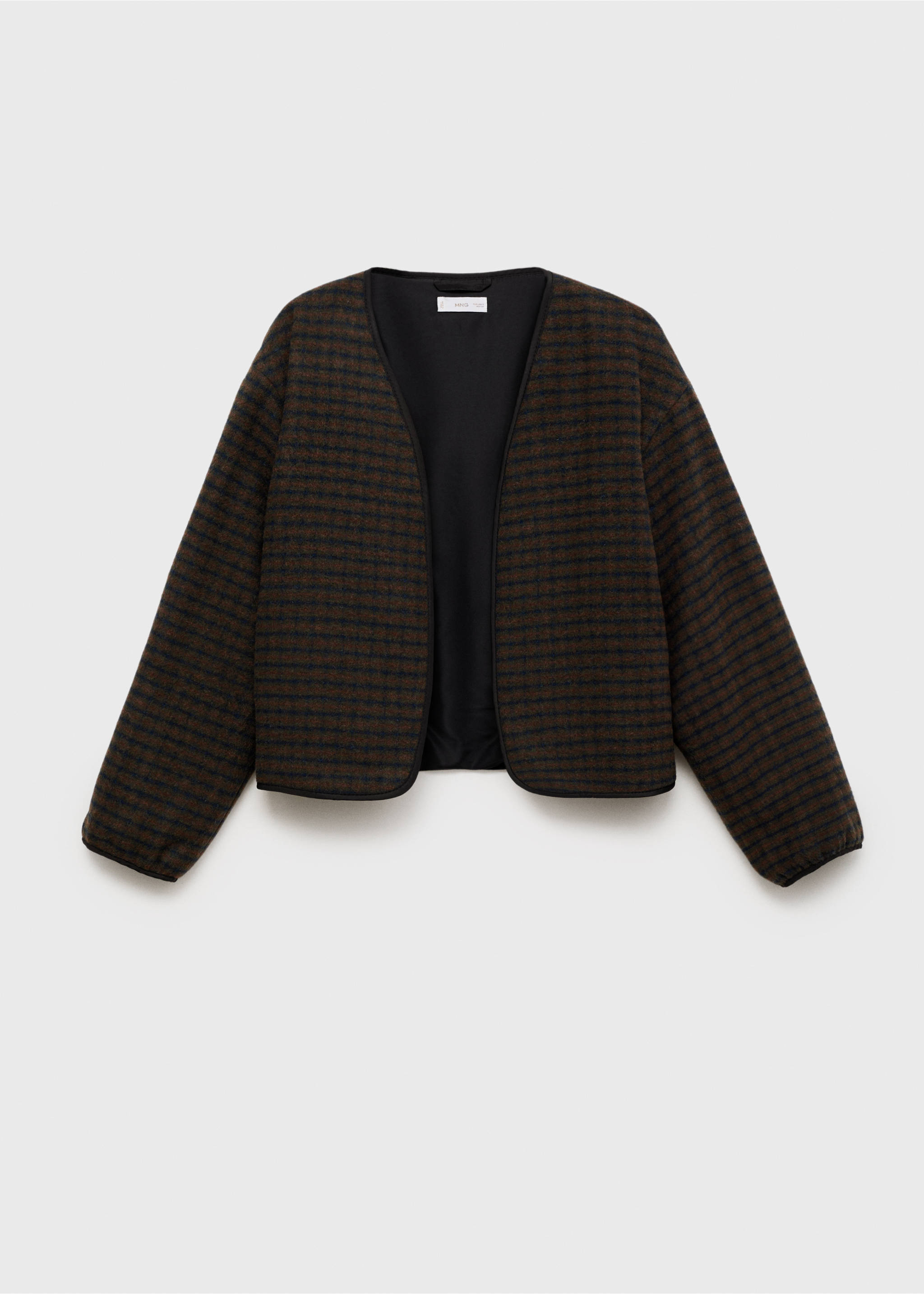 Checked texture jacket - Article without model, Brown. Ref: 77097710-00.