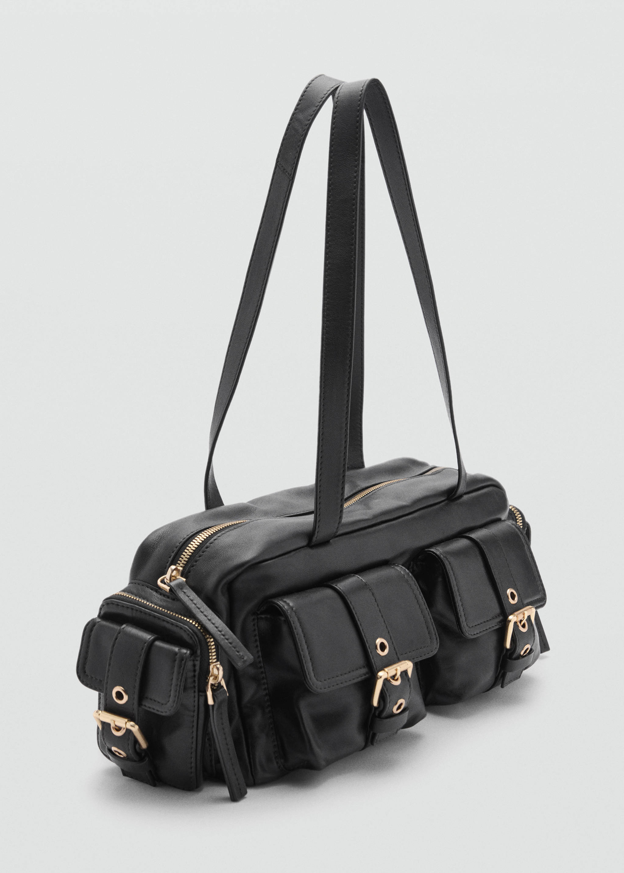 Bolso piel bolsillos - Plano medio