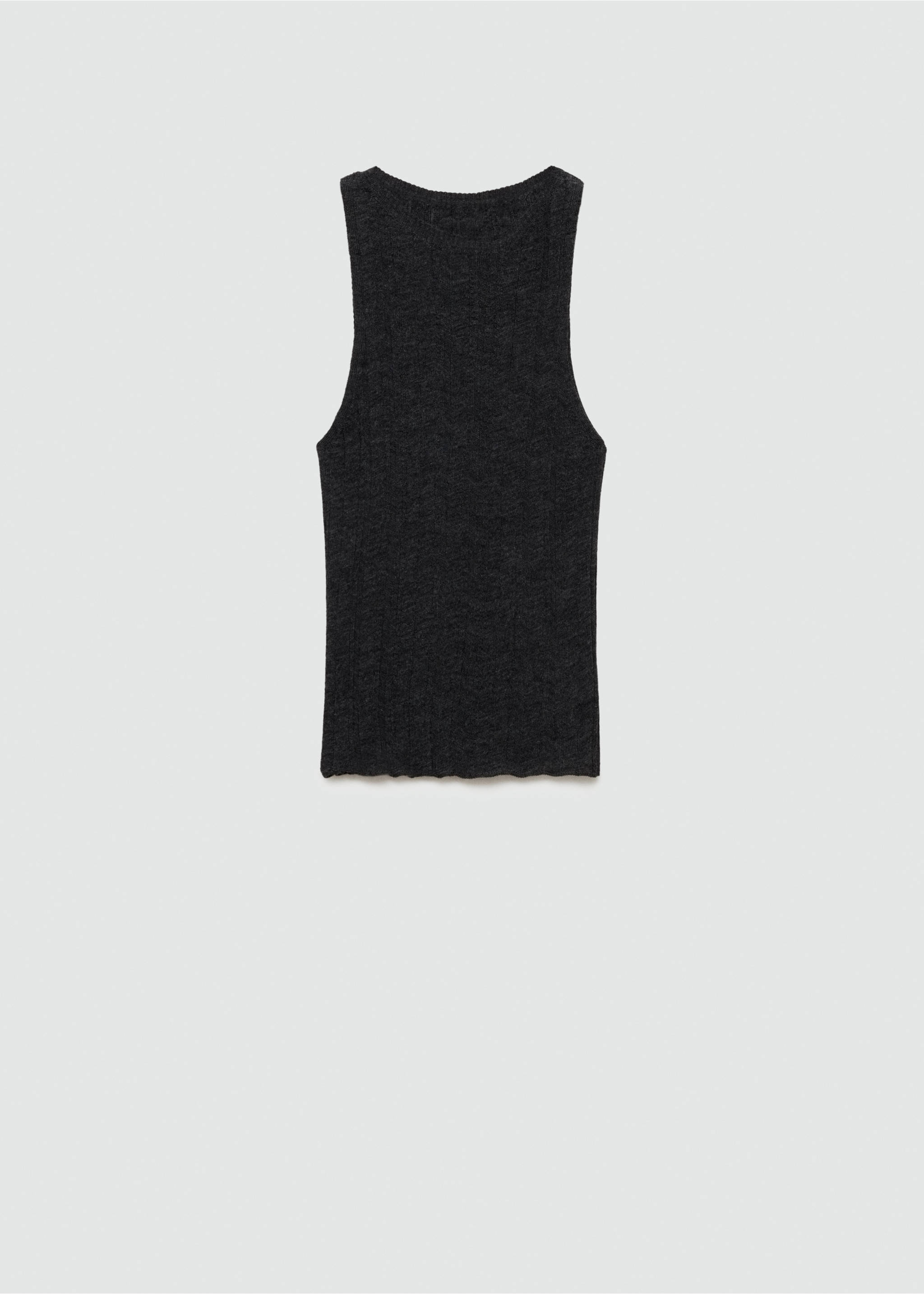 Knit halter top - Article without model, Dark Heather Grey. Ref: 77097713-00.