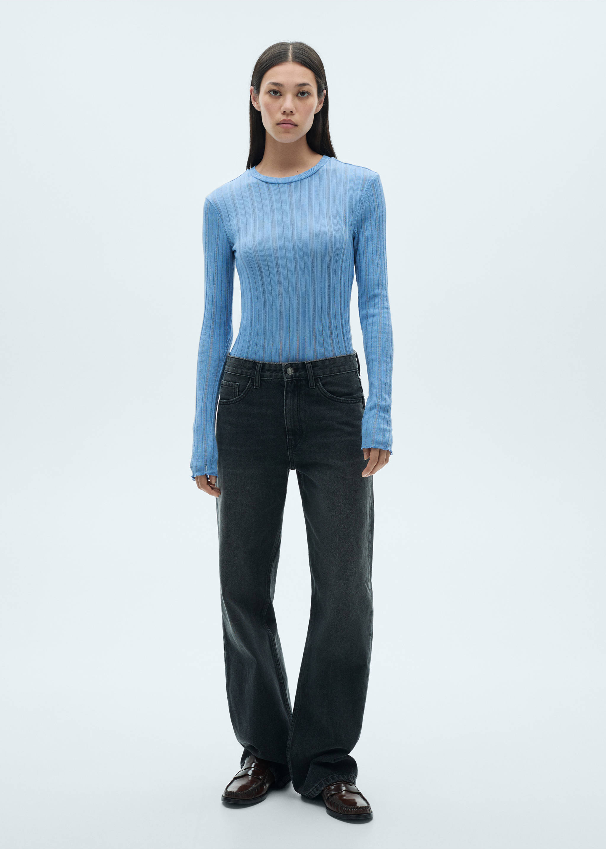 Maglietta melangiata - Piano generale, Celeste. Ref: 77097715-00.