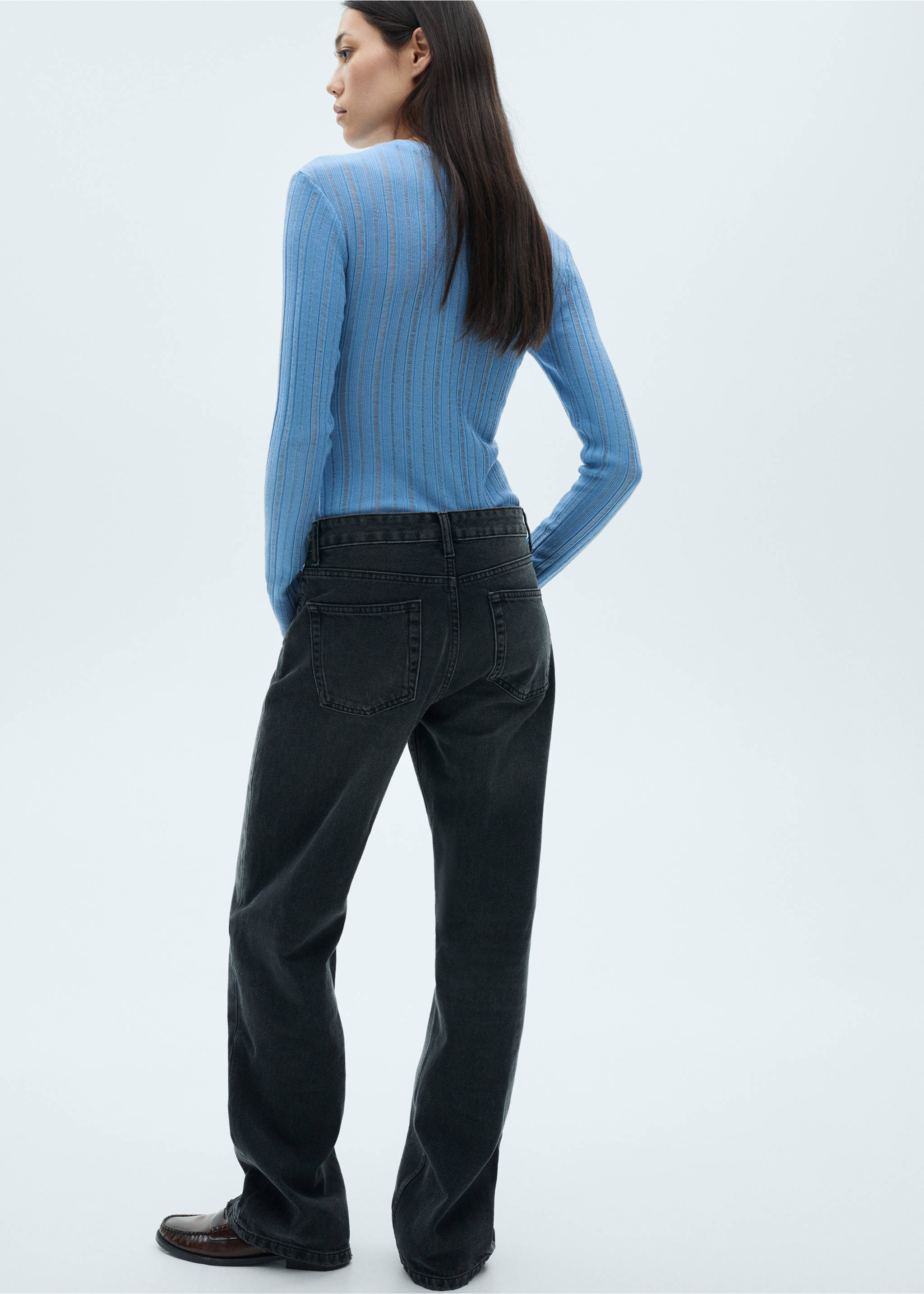 Maglietta melangiata - Retro dell'articolo, Celeste. Ref: 77097715-00.