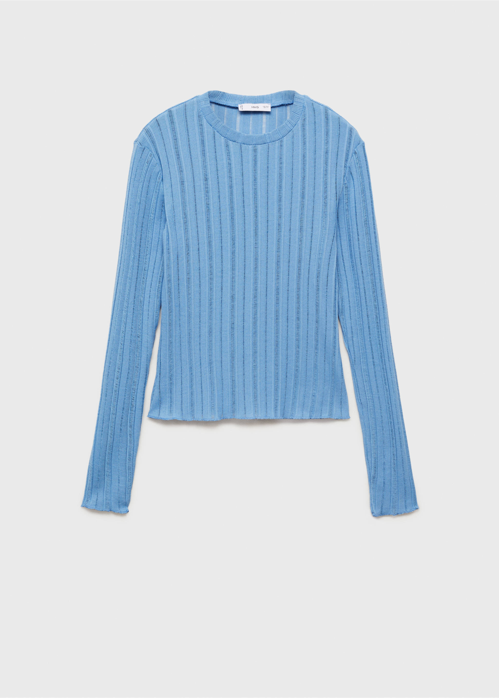 Long sleeve T-shirt - Article without model, Sky Blue. Ref: 77097715-00.