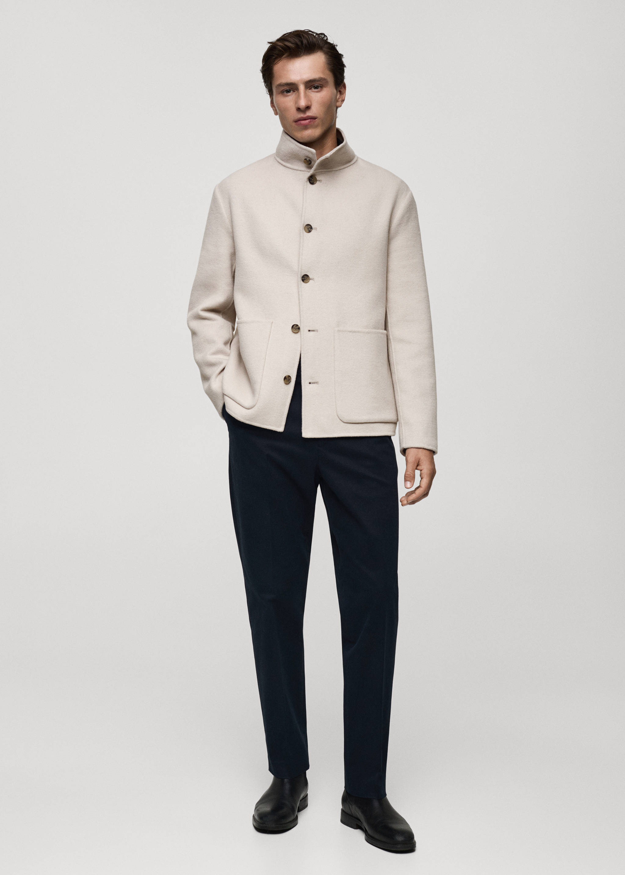 Jaqueta llana handmade coll xemeneia - Pla general