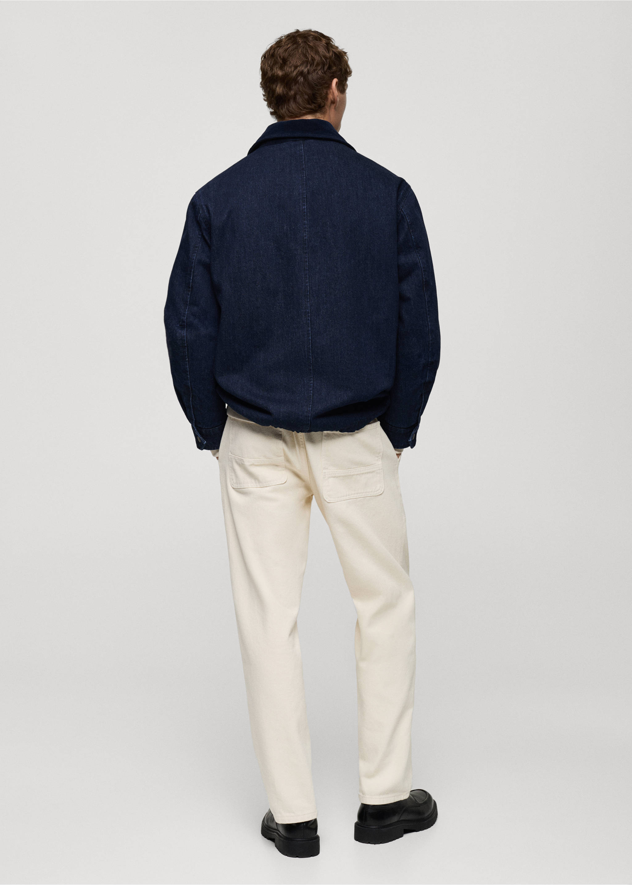 Jeansjacke mit Cordkragen - Rückseite des Artikels, Blau. Ref: 77097912-00.