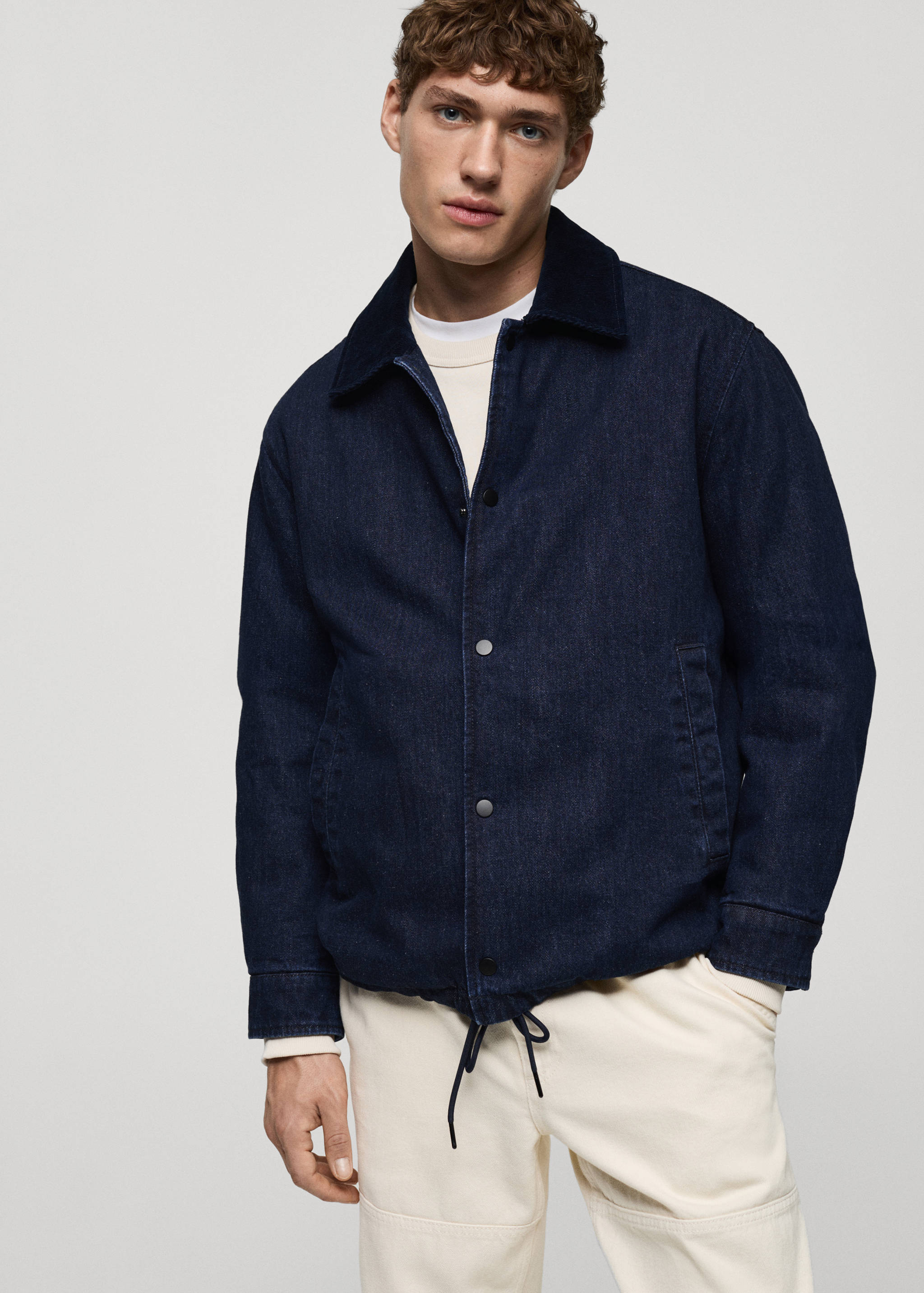 Corduroy collar denim jacket - Details of the article 6
