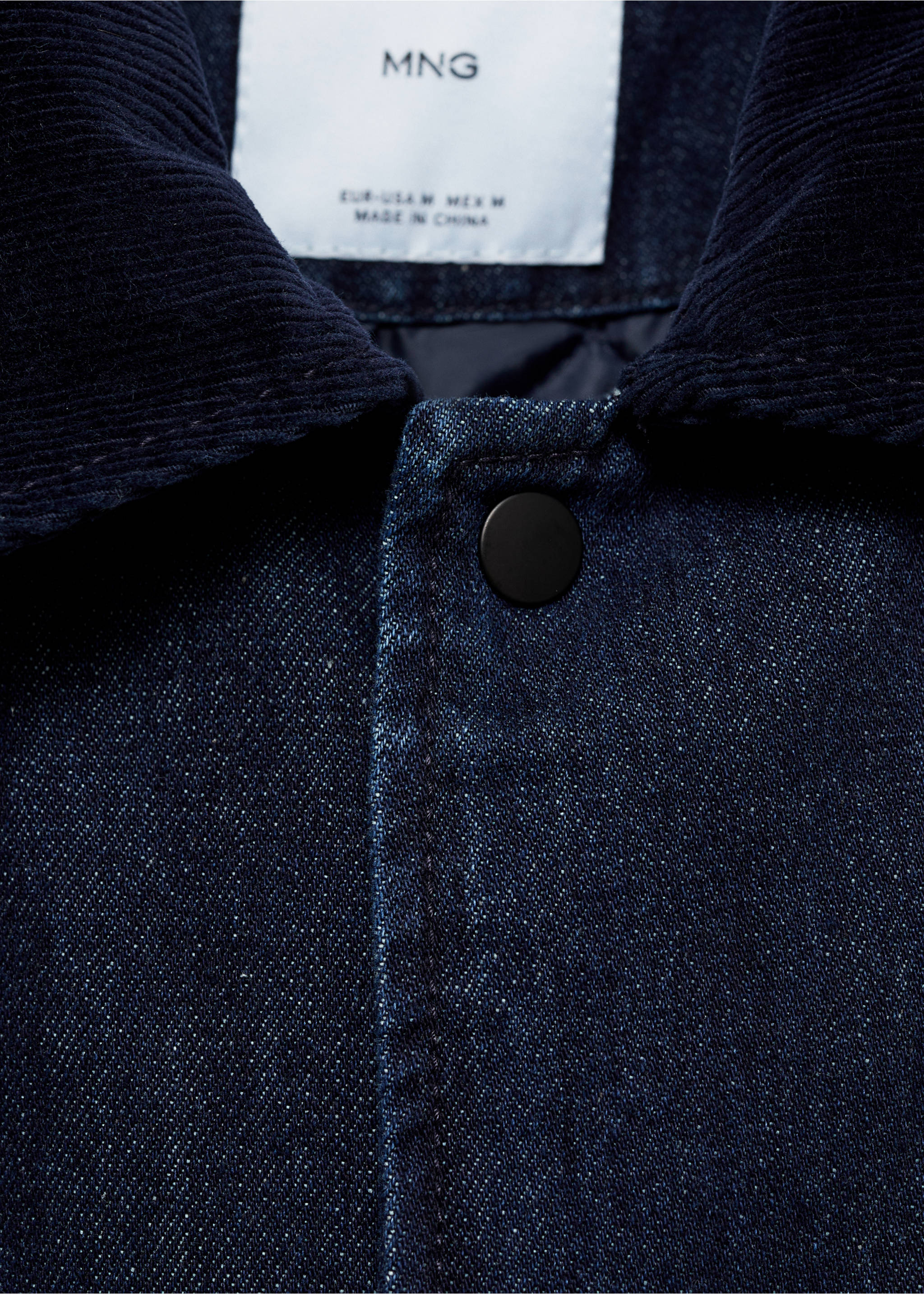 Jeansjacke mit Cordkragen - Detail des Artikels 8, Blau. Ref: 77097912-00.