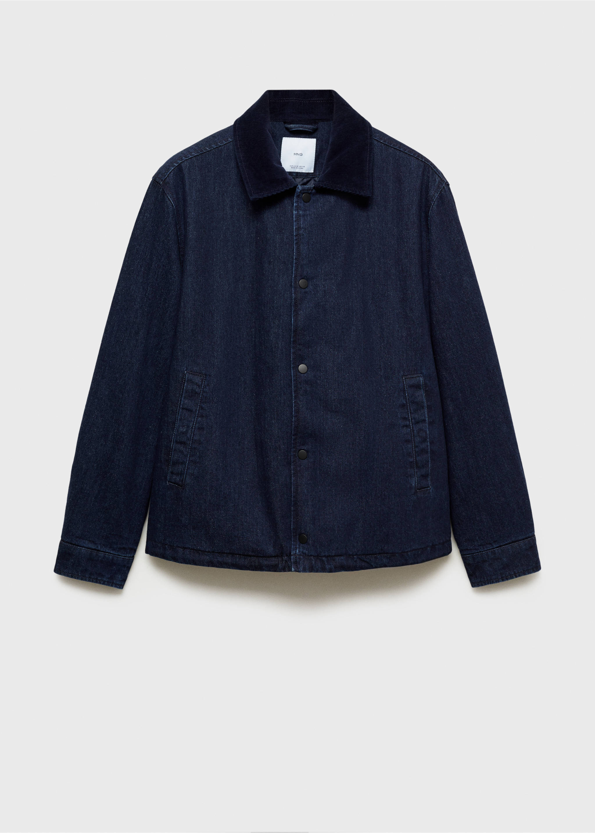 Jeansjacke mit Cordkragen - Artikel ohne Model, Blau. Ref: 77097912-00.