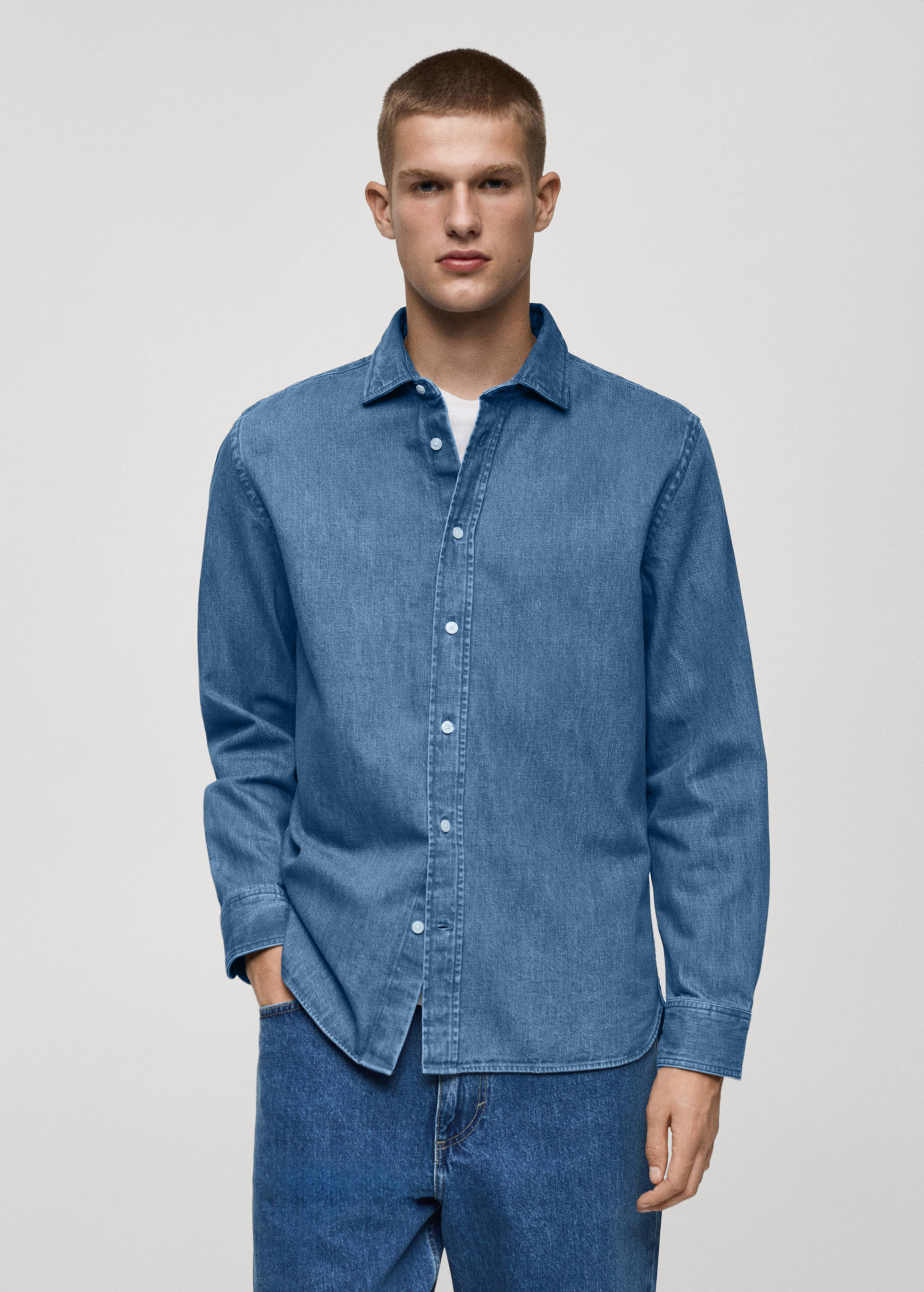 Regular fit denim shirt - Medium plane