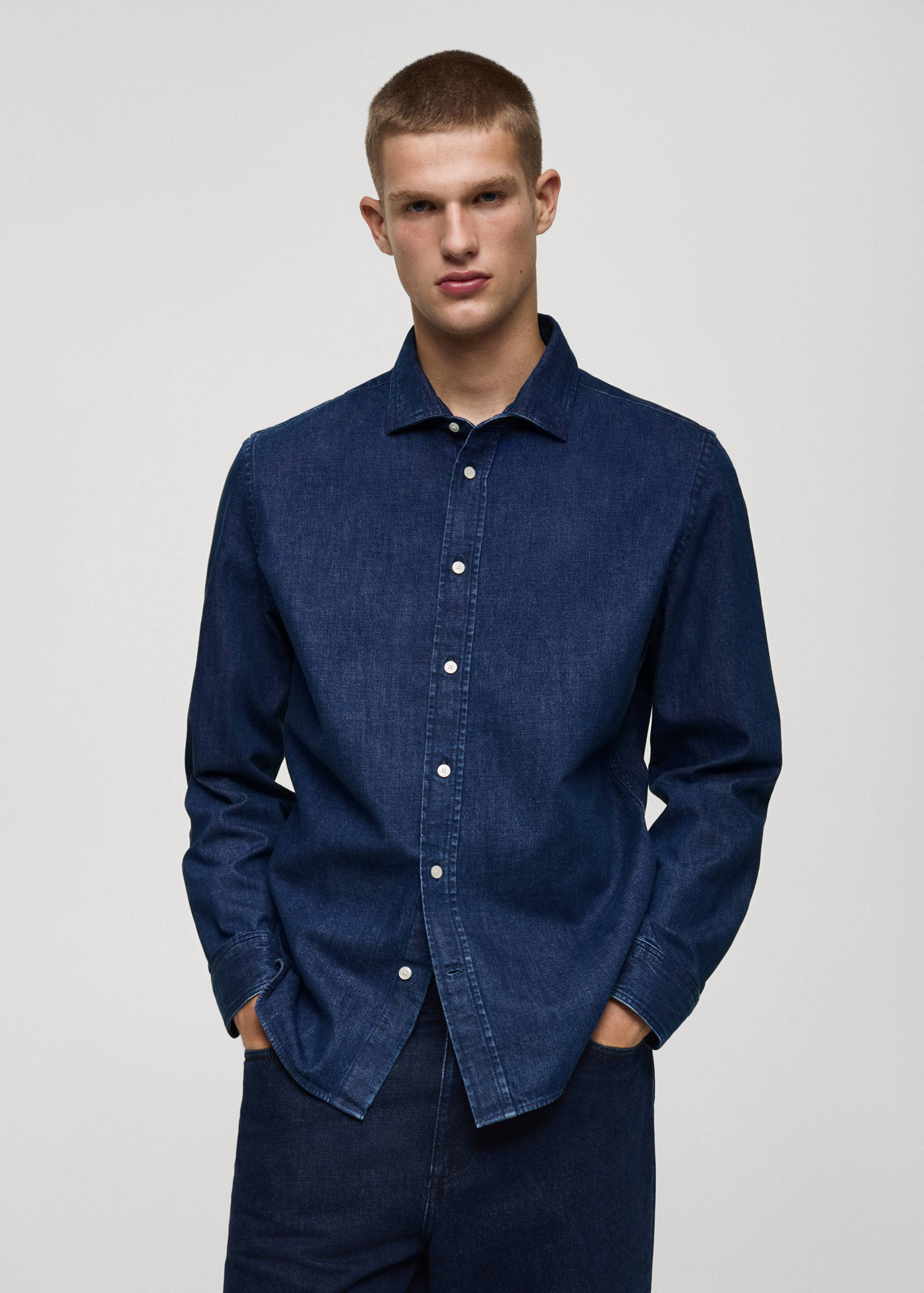 Regular fit denim shirt - Medium plane