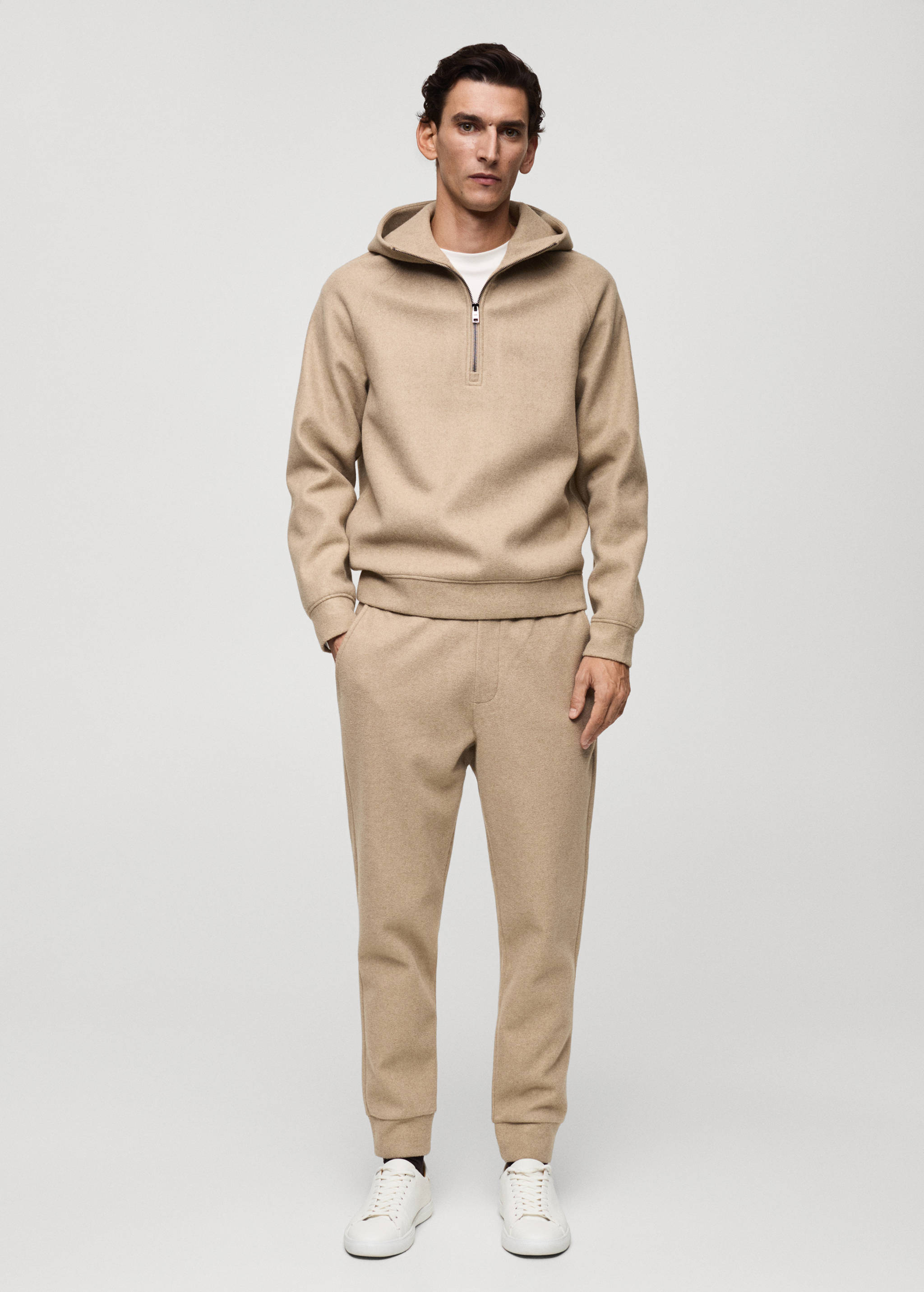 Flannel joggers with drawstring - General plane