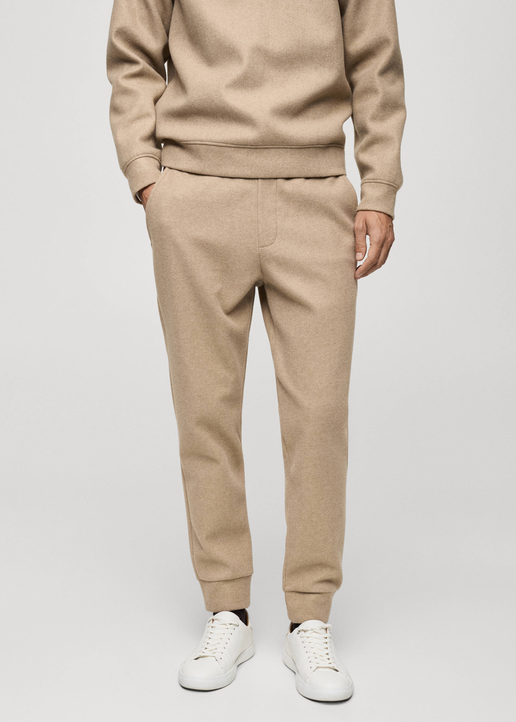 Flannel joggers with drawstring - Medium plane