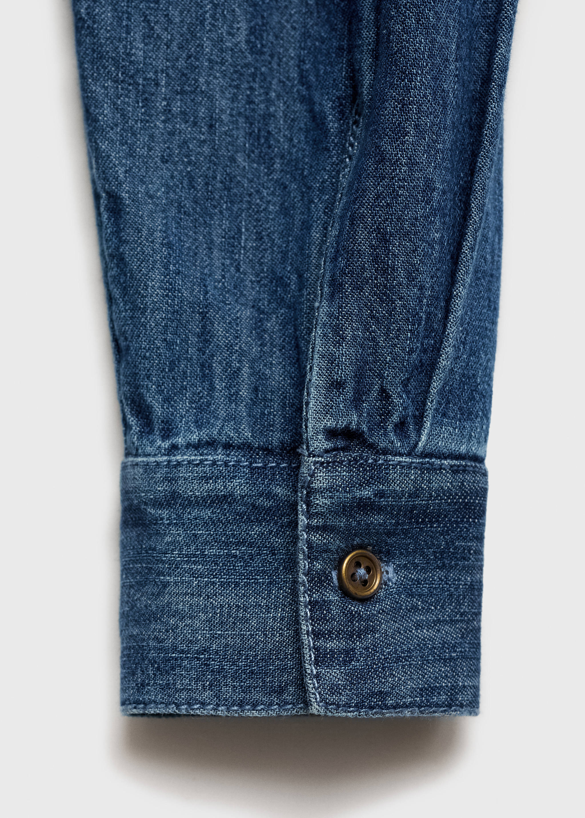 Ruffled denim shirt - Details of the article 0