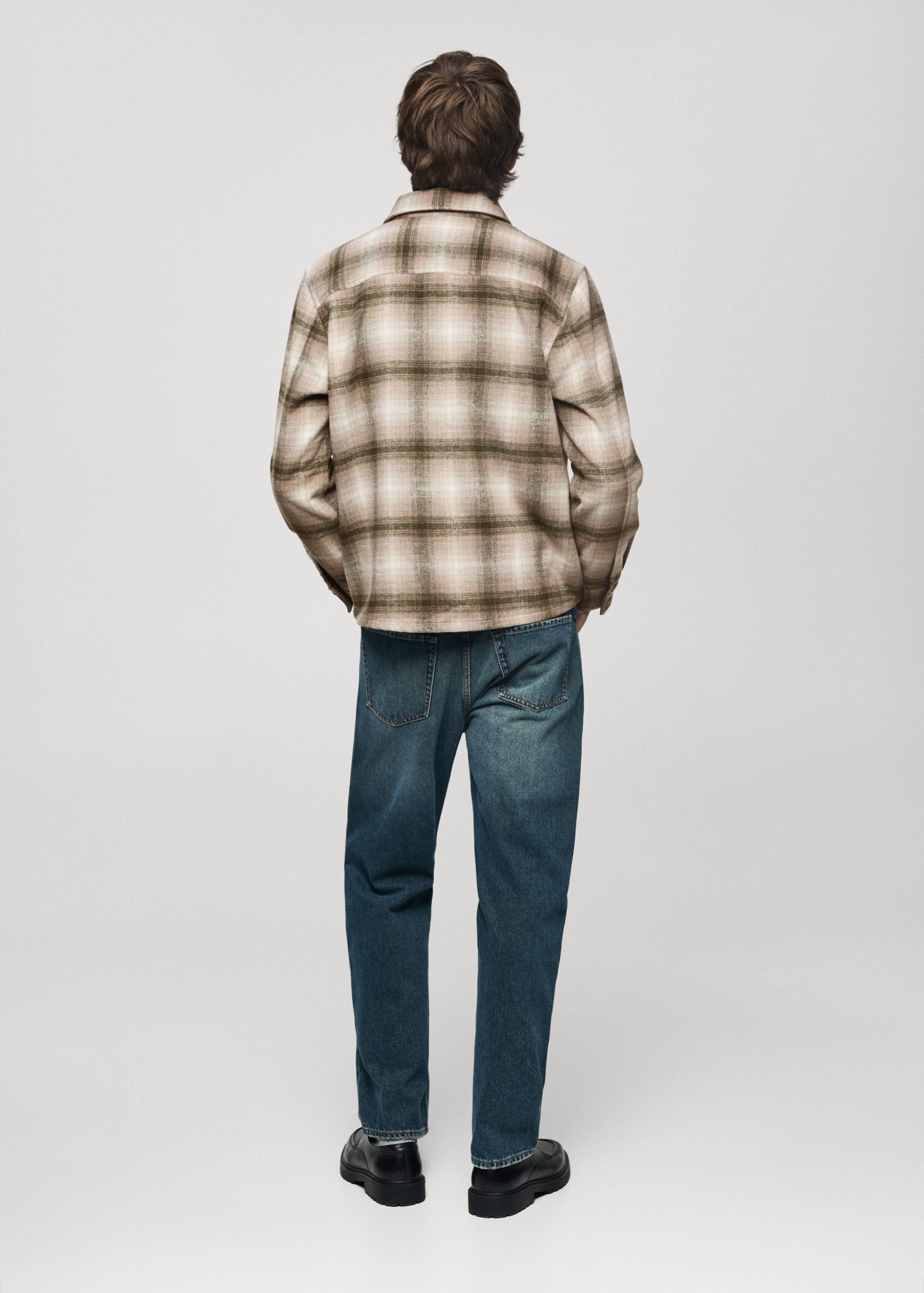 Wełniana koszula wierzchnia w kratę - Tylna strona artykułu