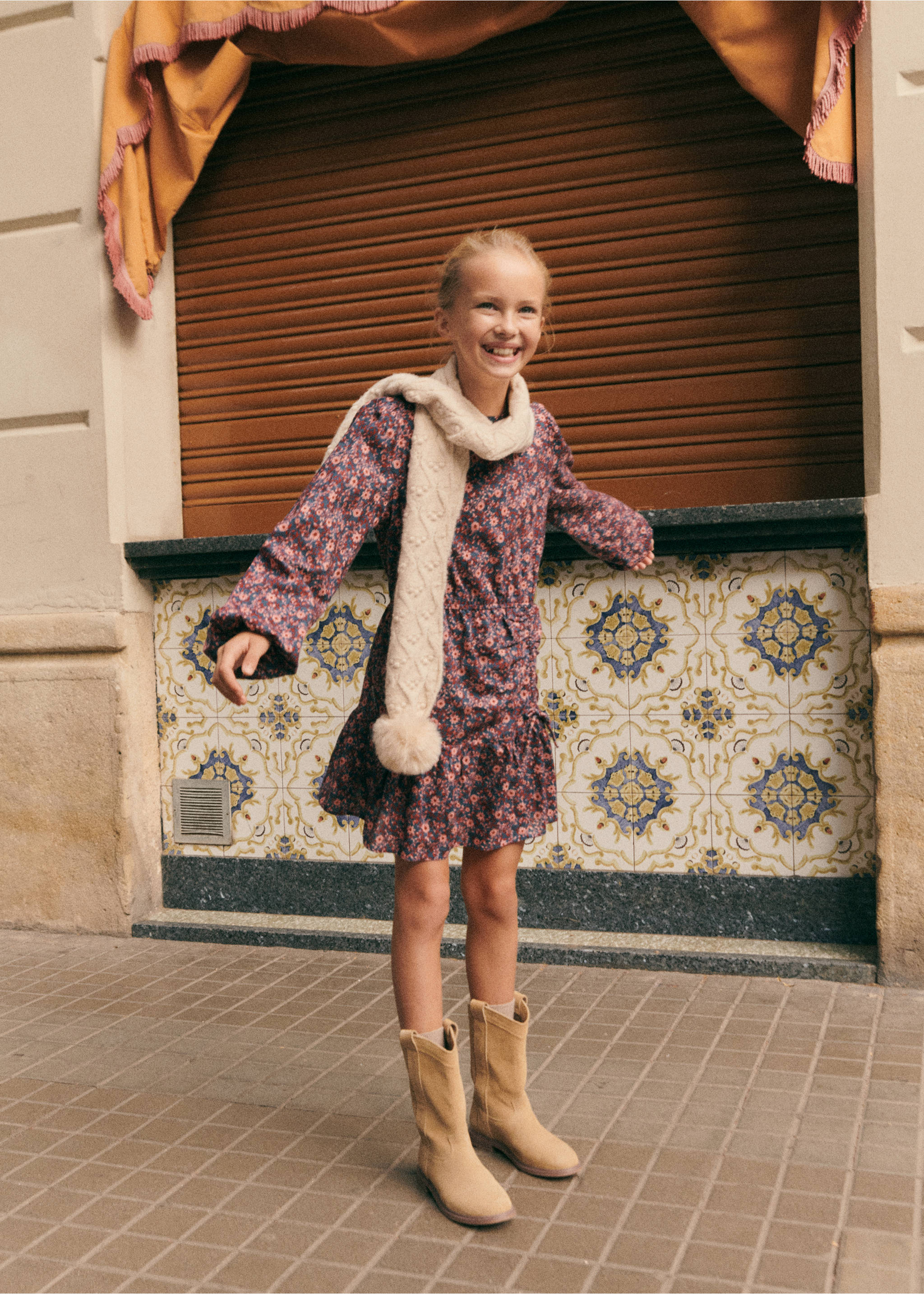 Ruched floral dress - General plane, Dark Navy. Ref: 77097924-00.