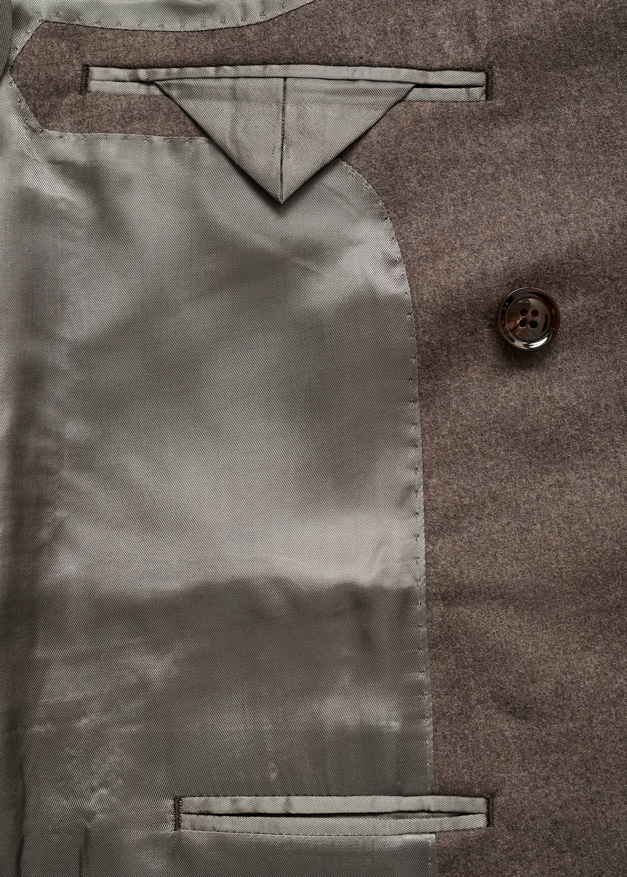 Italian 100% virgin wool flannel suit jacket - Details of the article 0