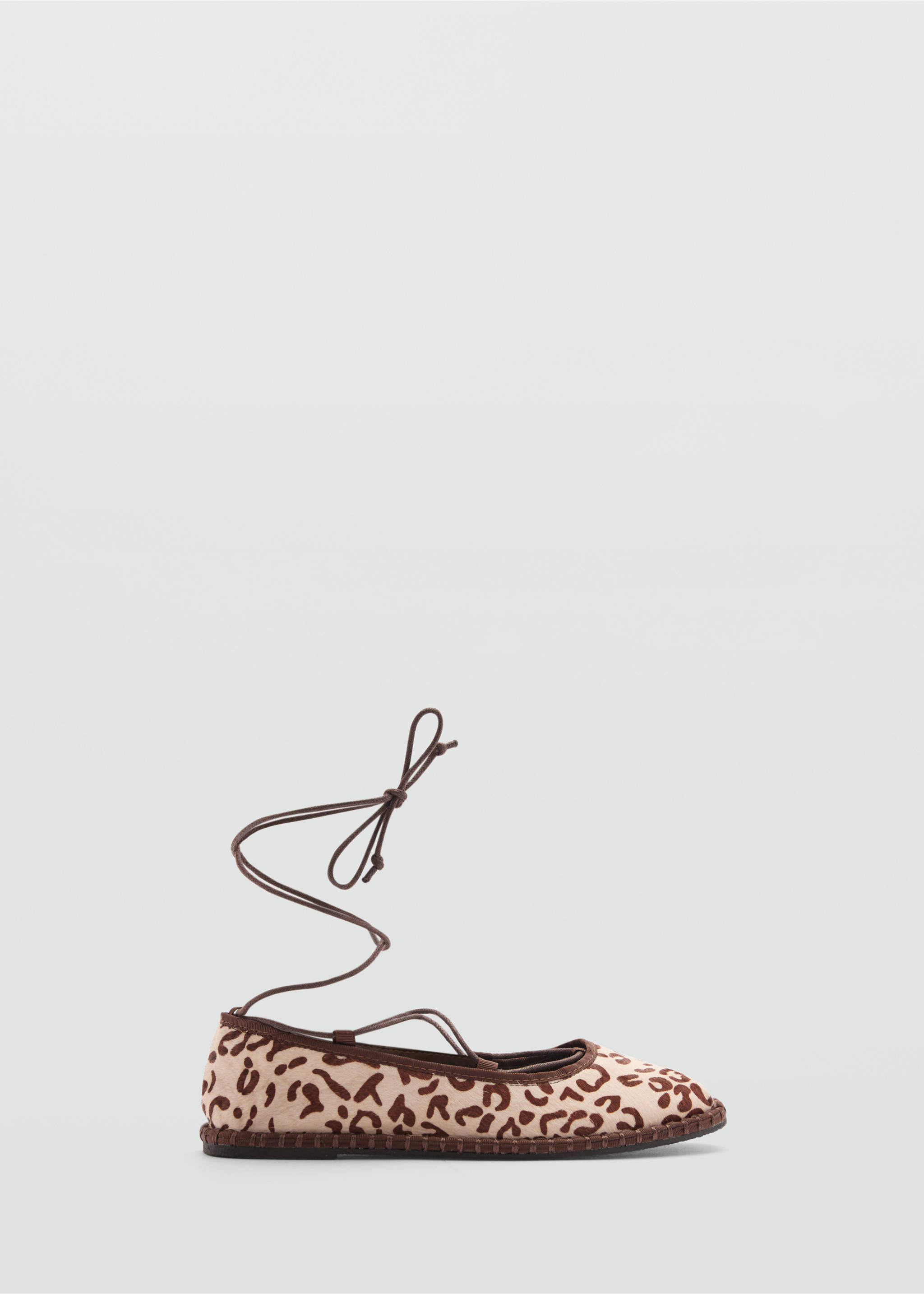 Leopard-print leather ballerinas - Article without model, Off White. Ref: 77097931-00.