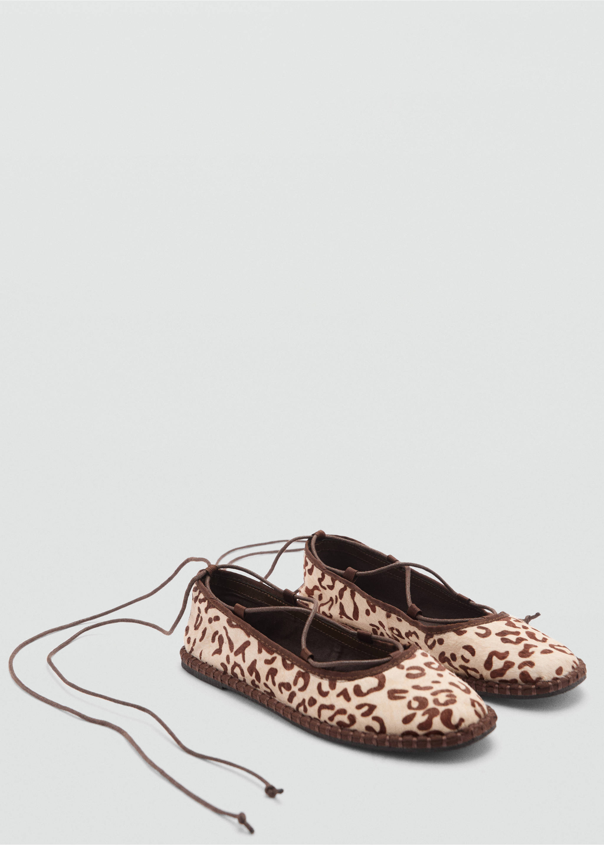 Leopard-print leather ballerinas - Medium plane, Off White. Ref: 77097931-00.