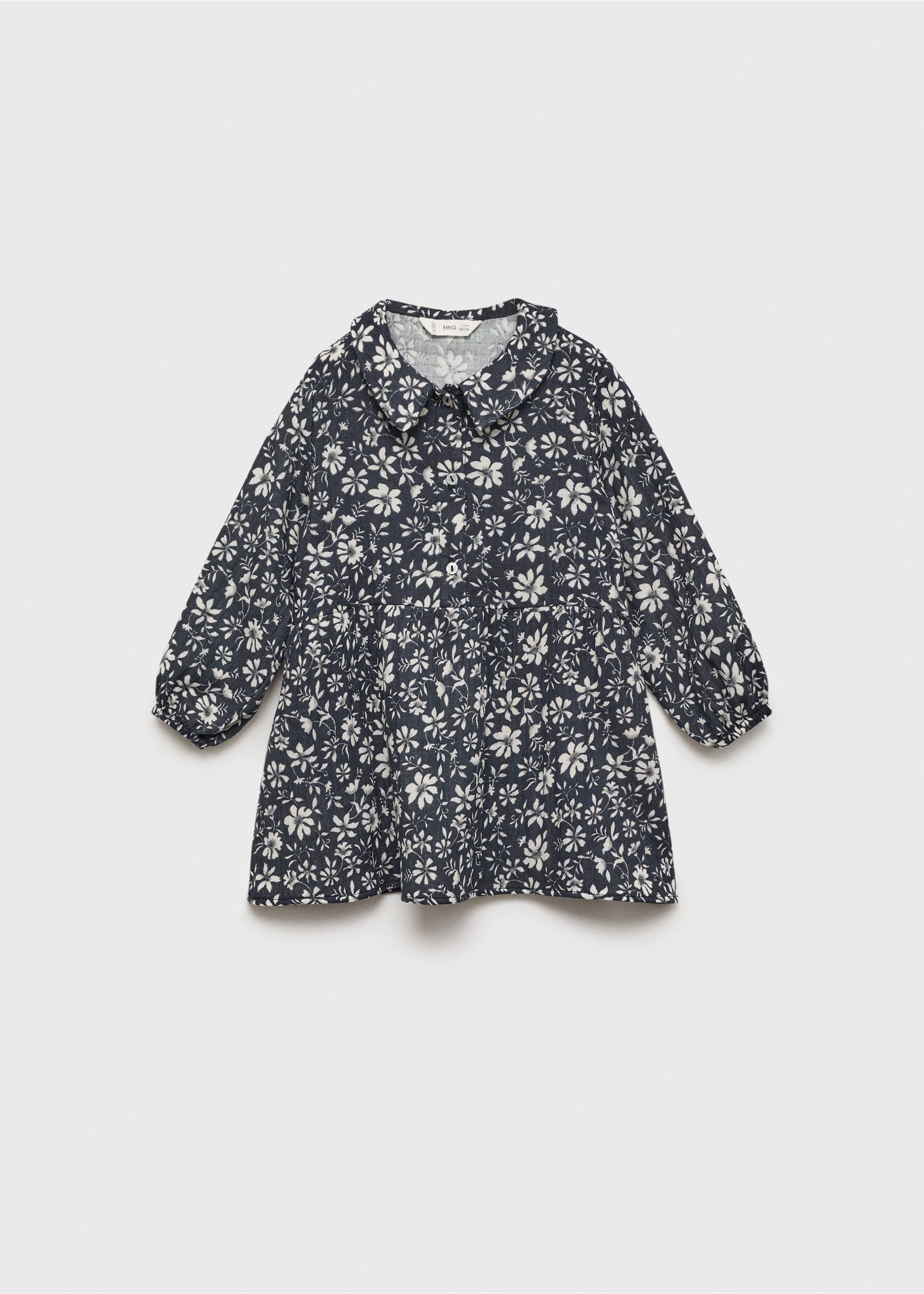 Koszulowa sukienka w kwiaty - Artykuł bez modela/modelki, Ciemnogranatowy. Ref: 77097933-00.
