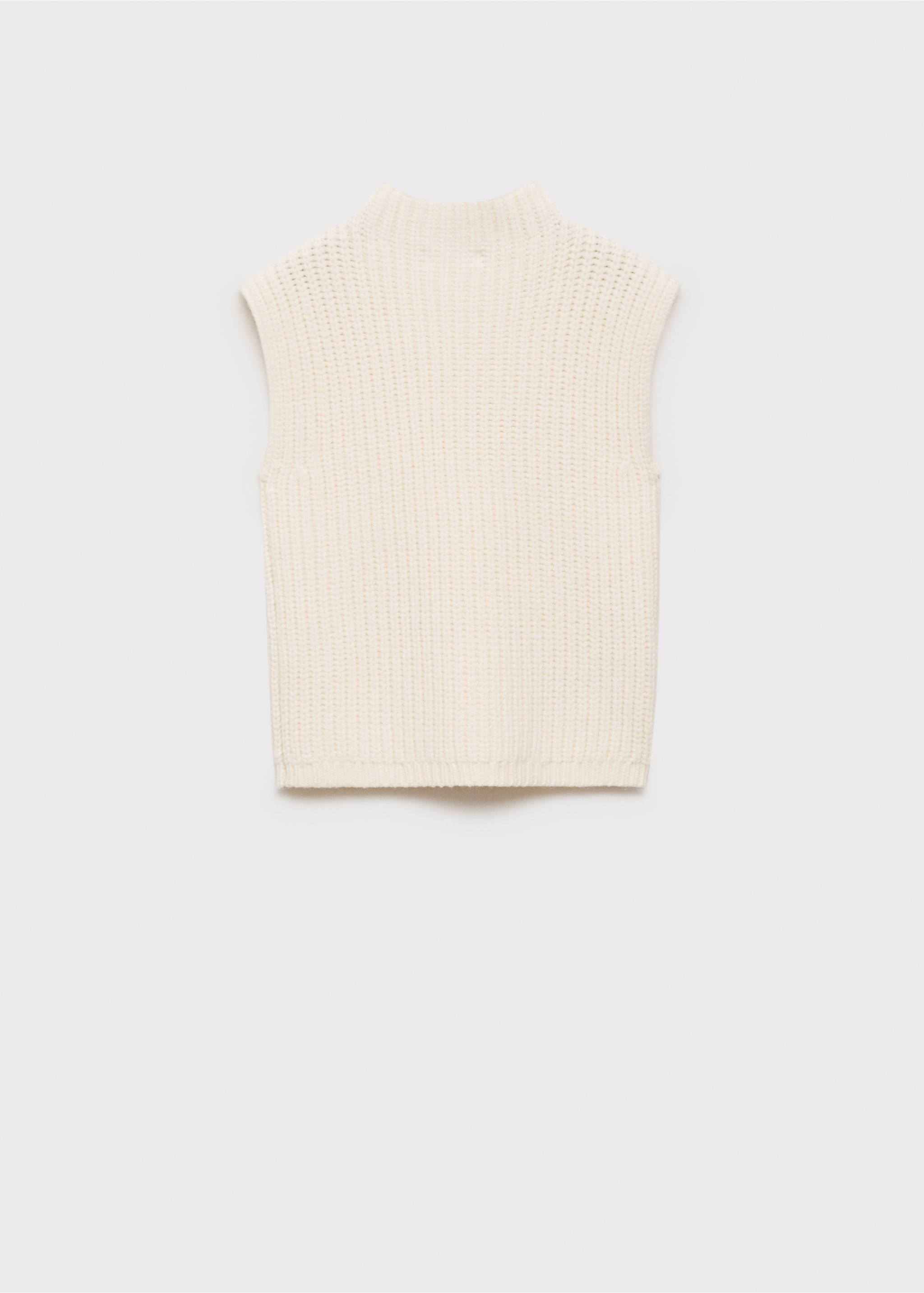 Strickpullunder mit halbhohem Kragen - Rückseite des Artikels, Ecru. Ref: 77097934-00.