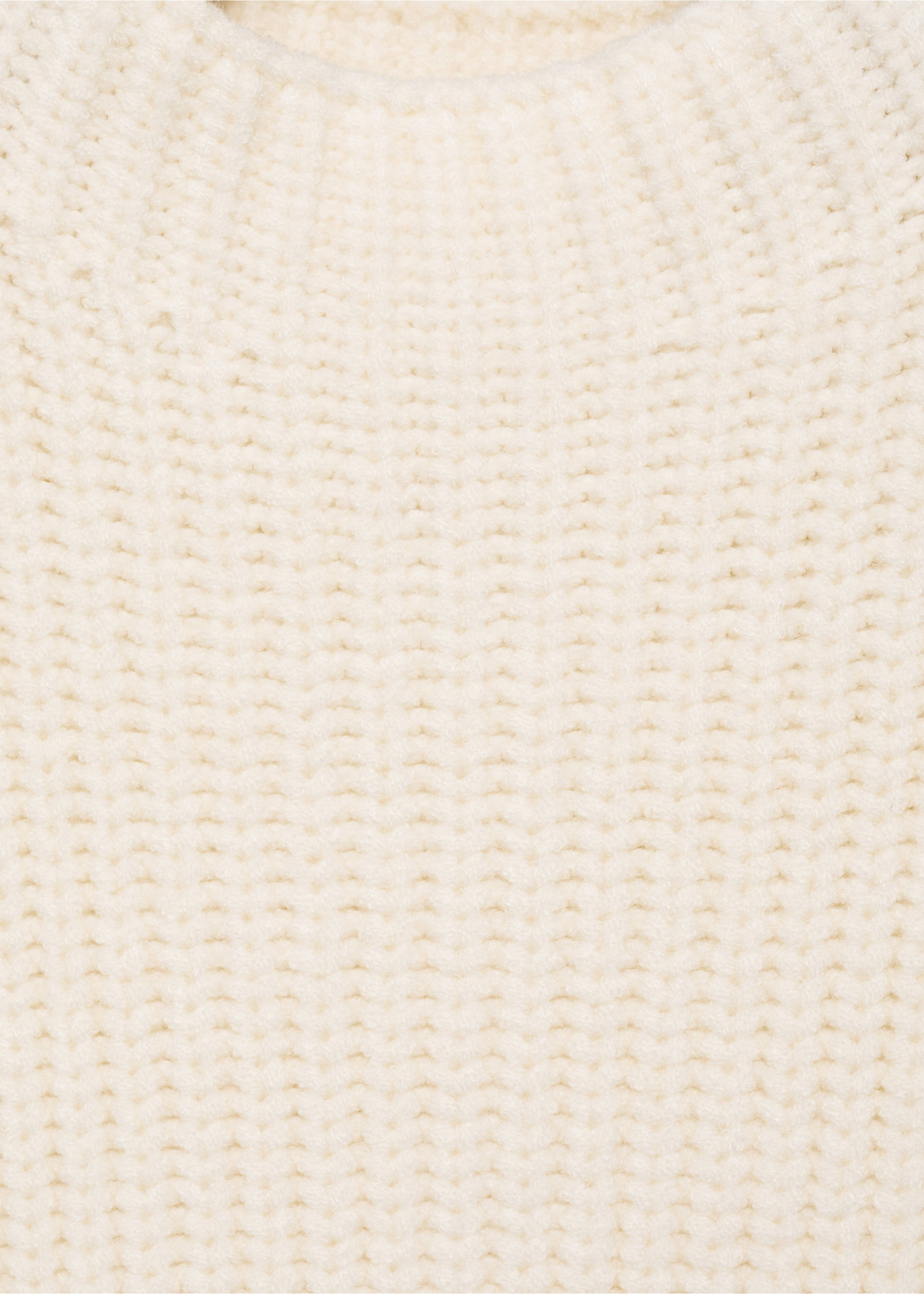 Strickpullunder mit halbhohem Kragen - Detail des Artikels 8, Ecru. Ref: 77097934-00.