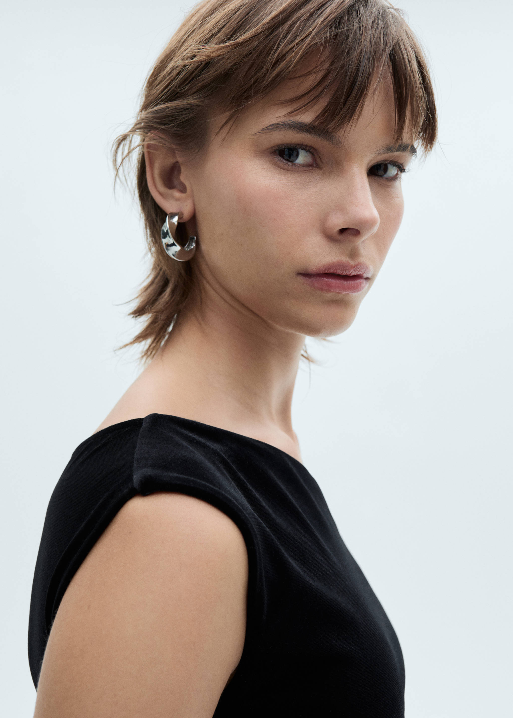 Asymmetric velvet top - Reverse of the article