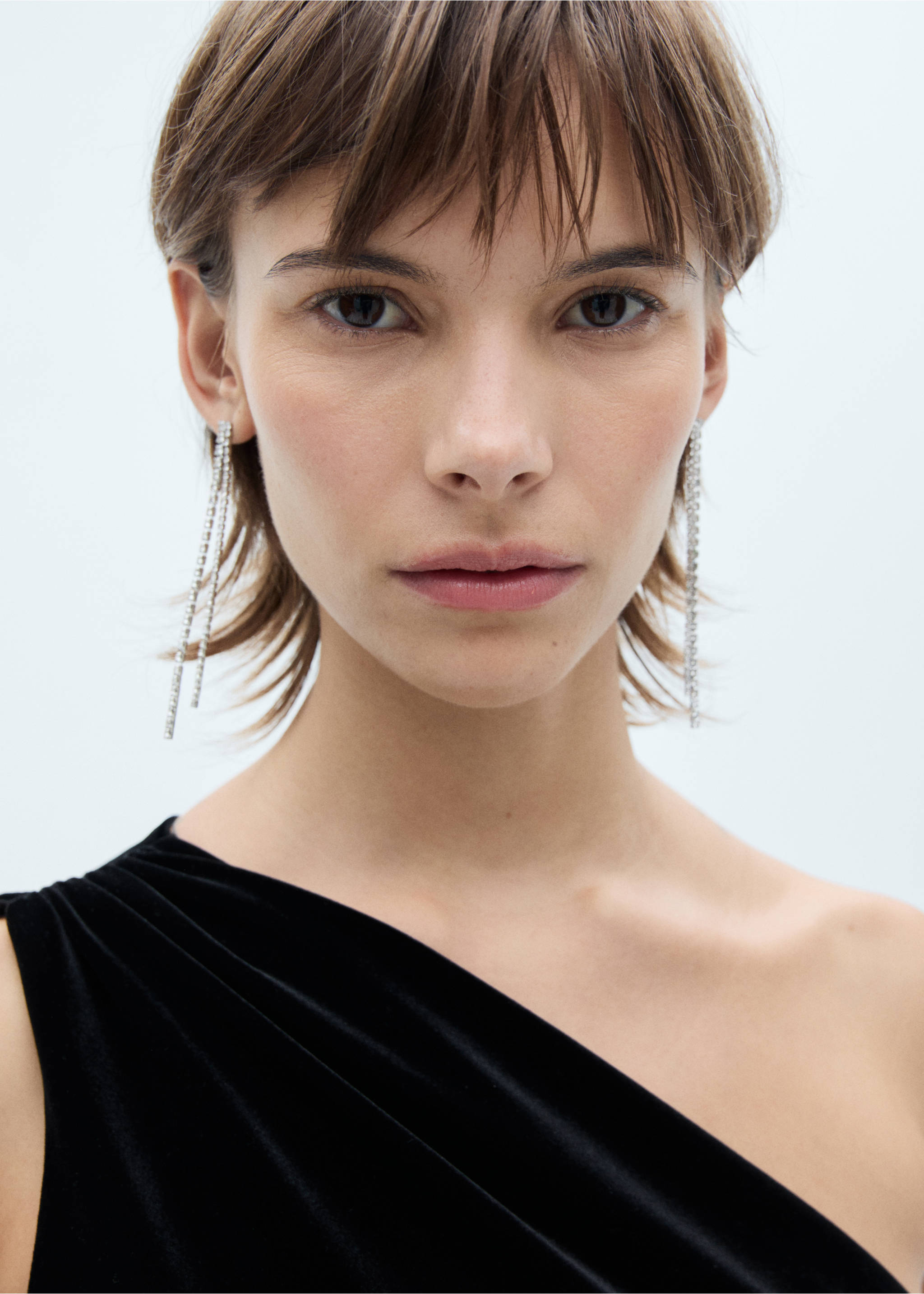 Mono terciopelo asimétrico - Detalle del artículo 1, Negro. Ref: 77098267-00.