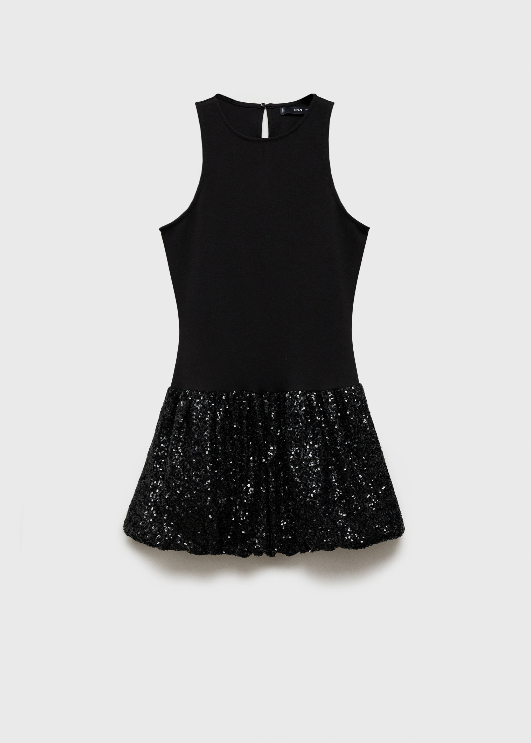 Kleid mit paillettenverziertem Ballon-Rockteil - Artikel ohne Model, Schwarz. Ref: 77098269-00.