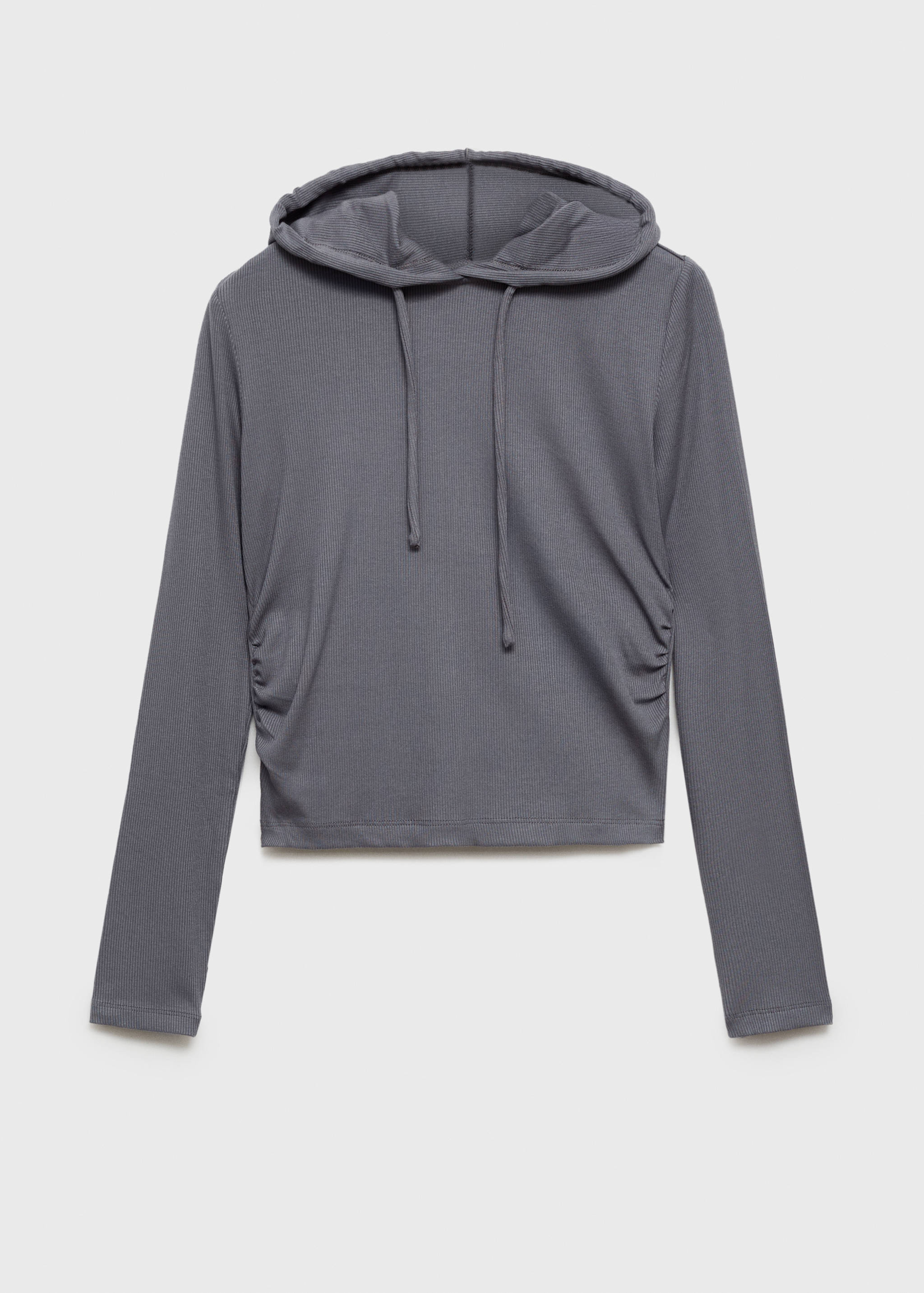 Sweat-shirt à capuche côtelé - Article sans modèle