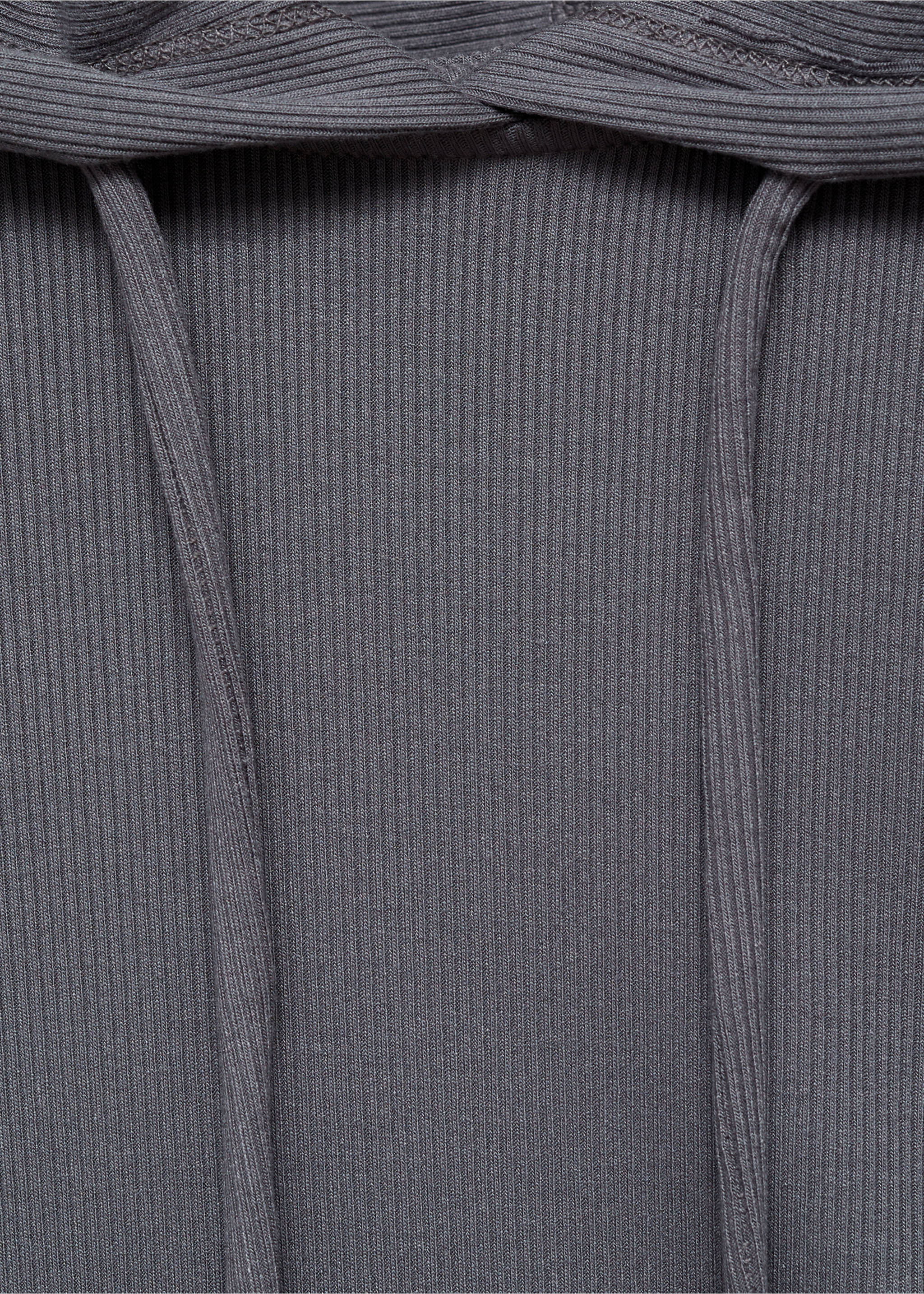 Sweat-shirt à capuche côtelé - Détail de l'article 8, Gris anthracite. Ref: 77098271-00.