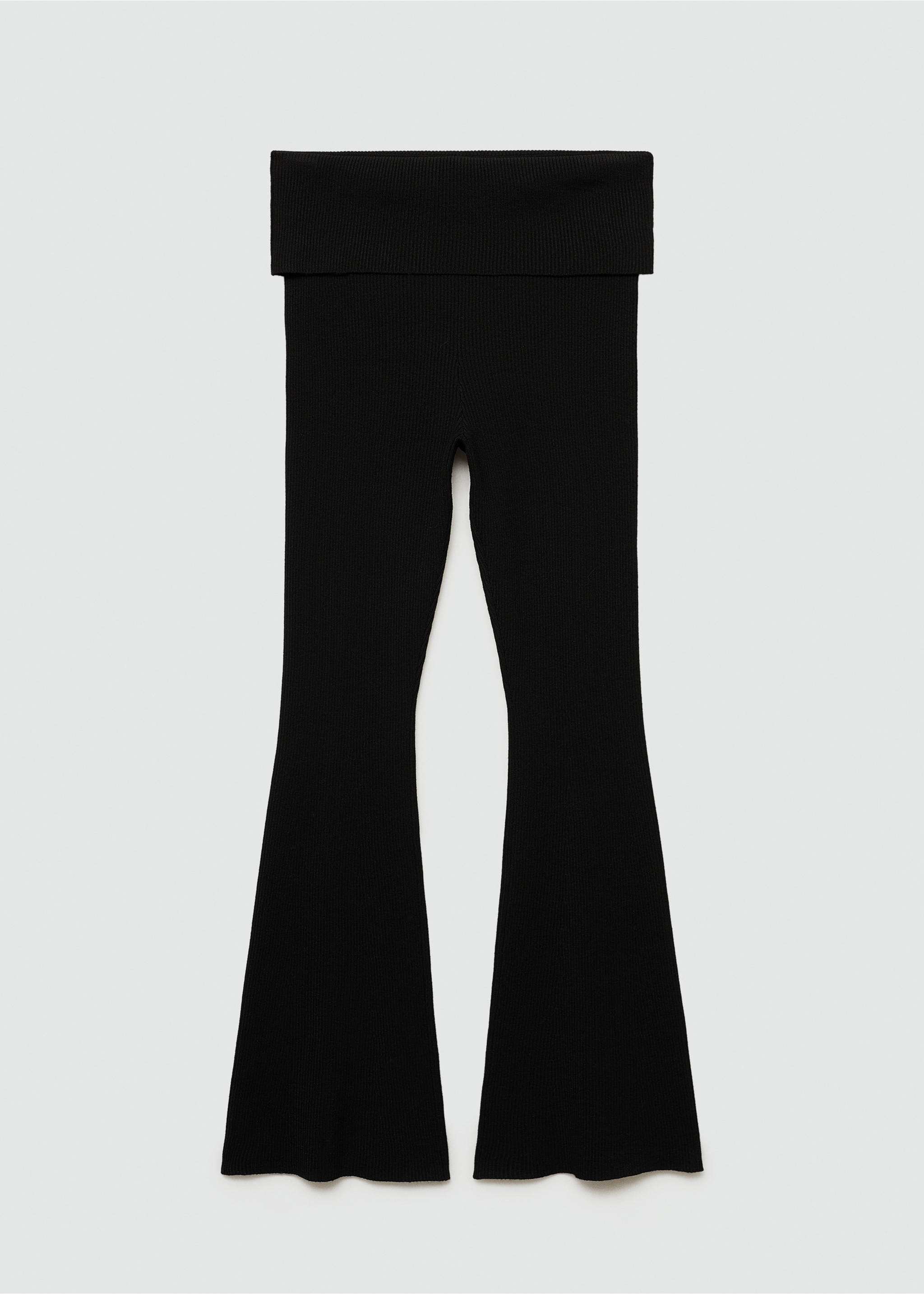 Ribbed flared leggings - Article without model, Black. Ref: 77098272-00.