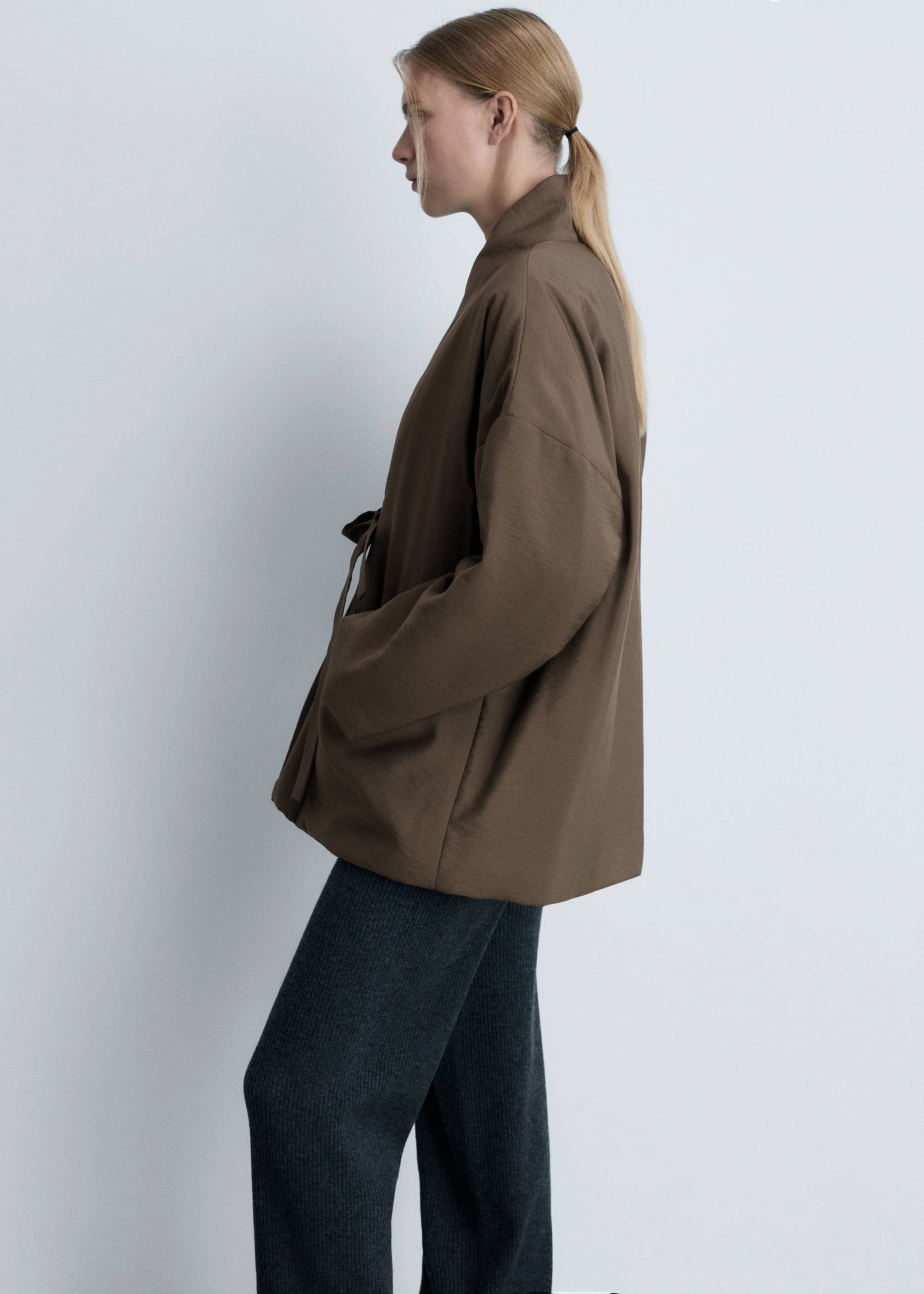 Robe de chambre matelassée poches - Plan moyen