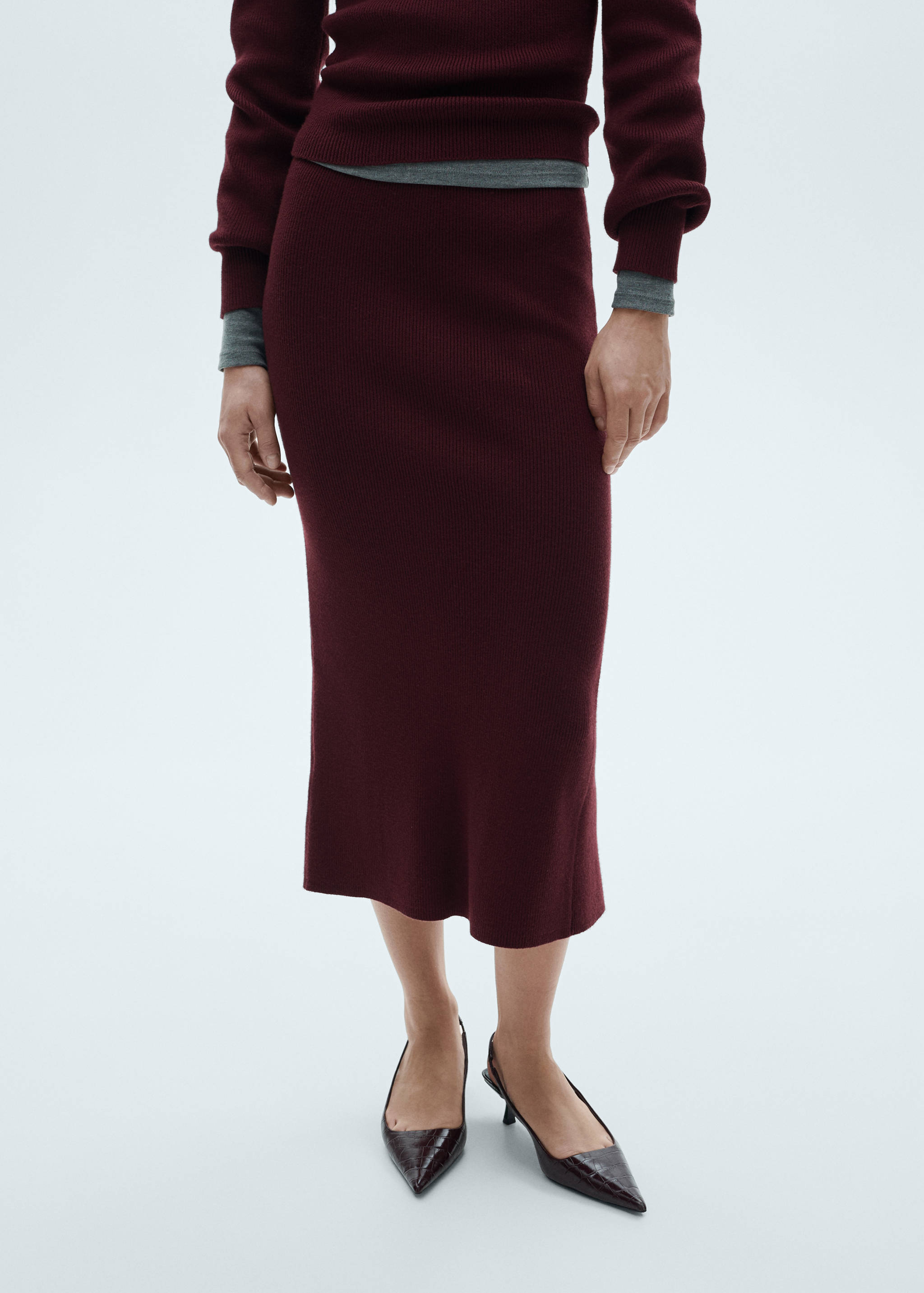 Midi-Strickrock - Mittlere Ansicht