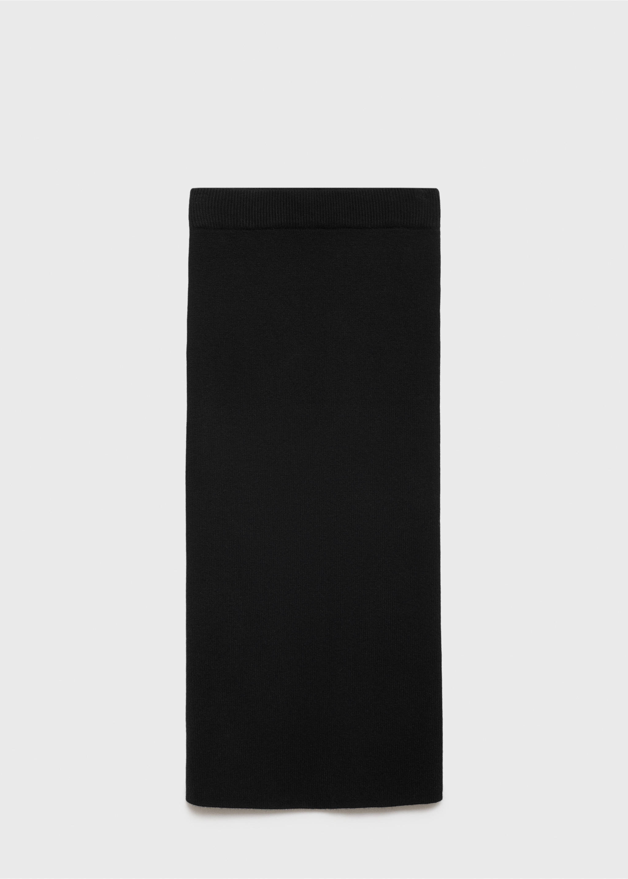 Ribbed midi skirt - Article without model, Black. Ref: 77098275-00.