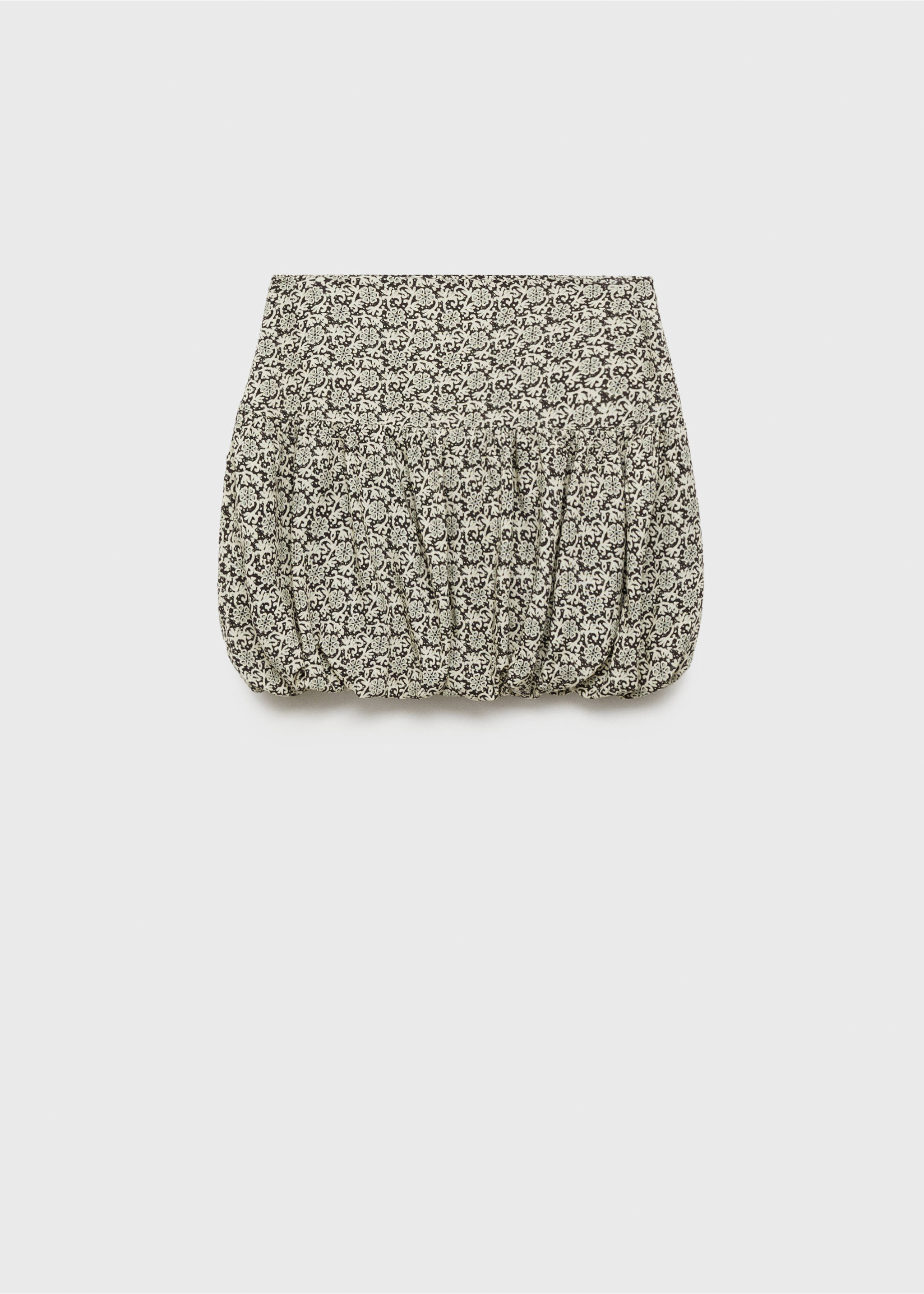 Floral-print balloon skirt - Article without model, Black. Ref: 77098280-00.