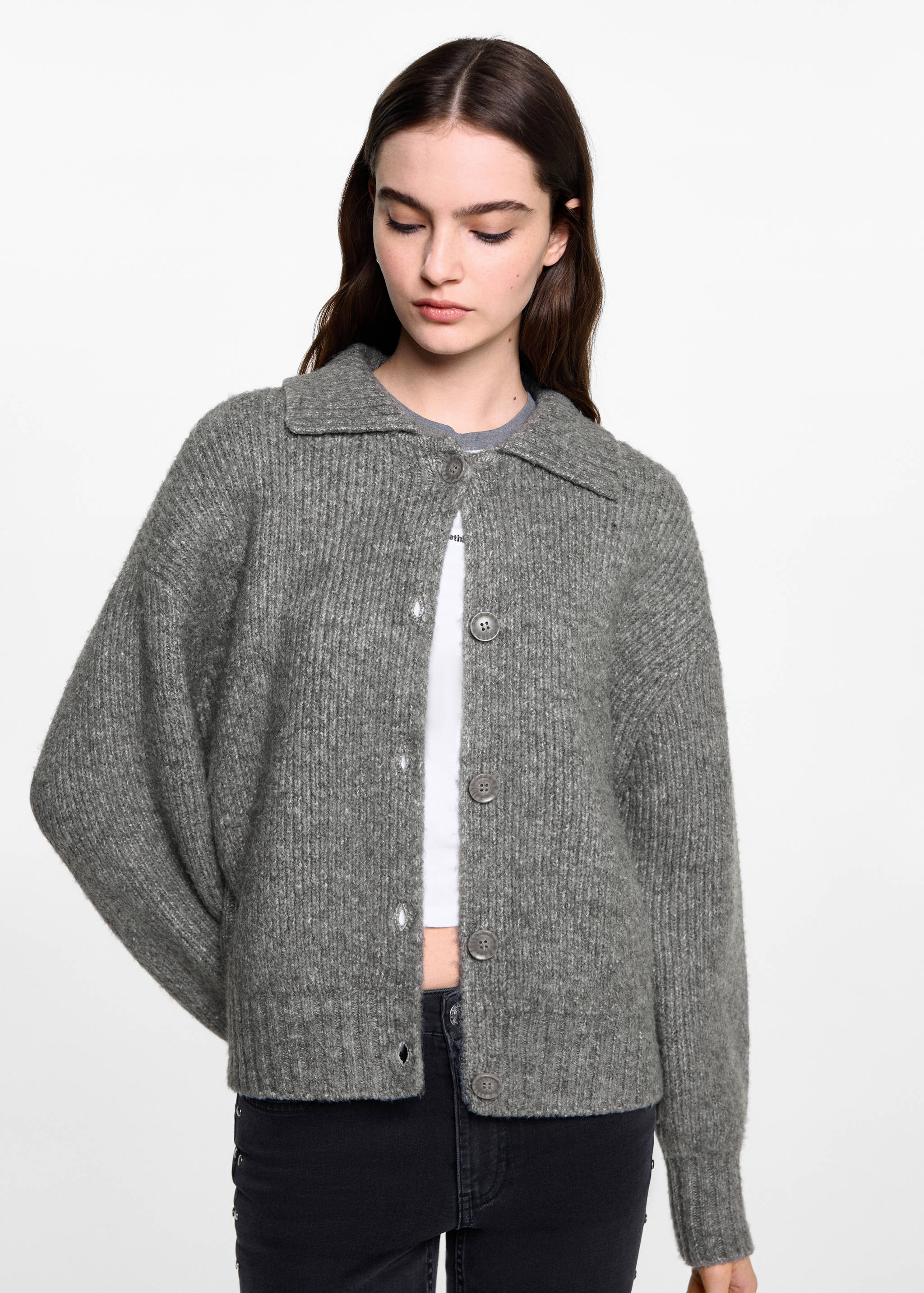 Cardigan col polo - Plan moyen