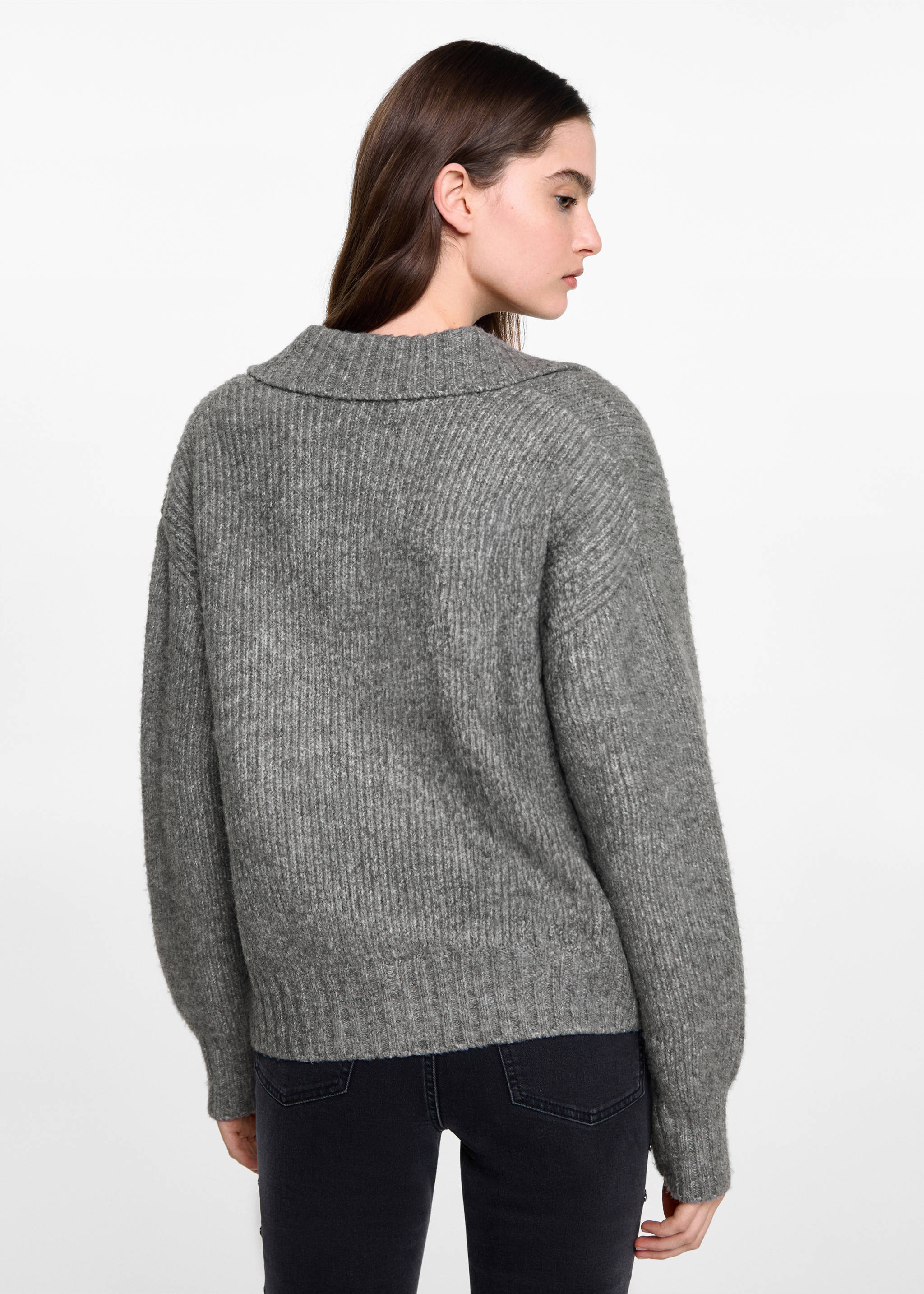 Cardigan col polo - Verso de l’article, Gris. Ref: 77098282-00.