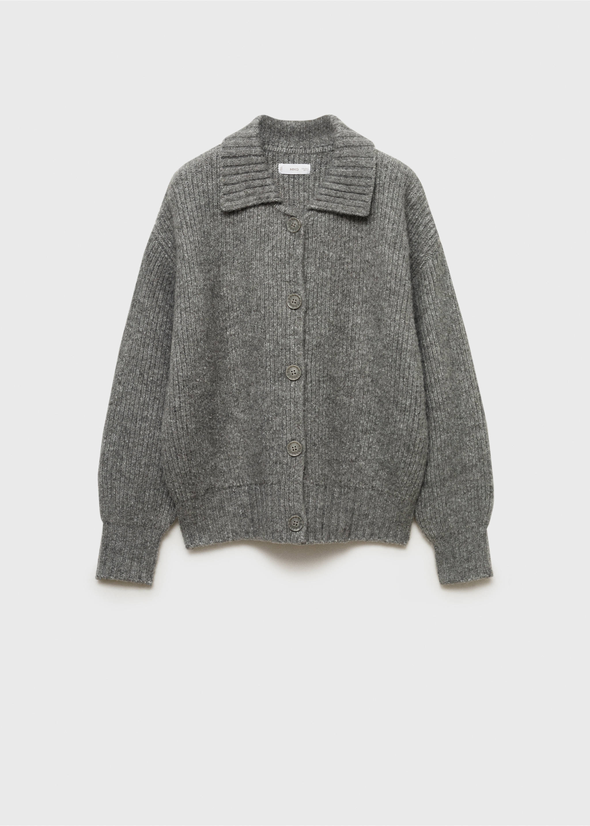 Cardigan col polo - Article sans modèle, Gris. Ref: 77098282-00.