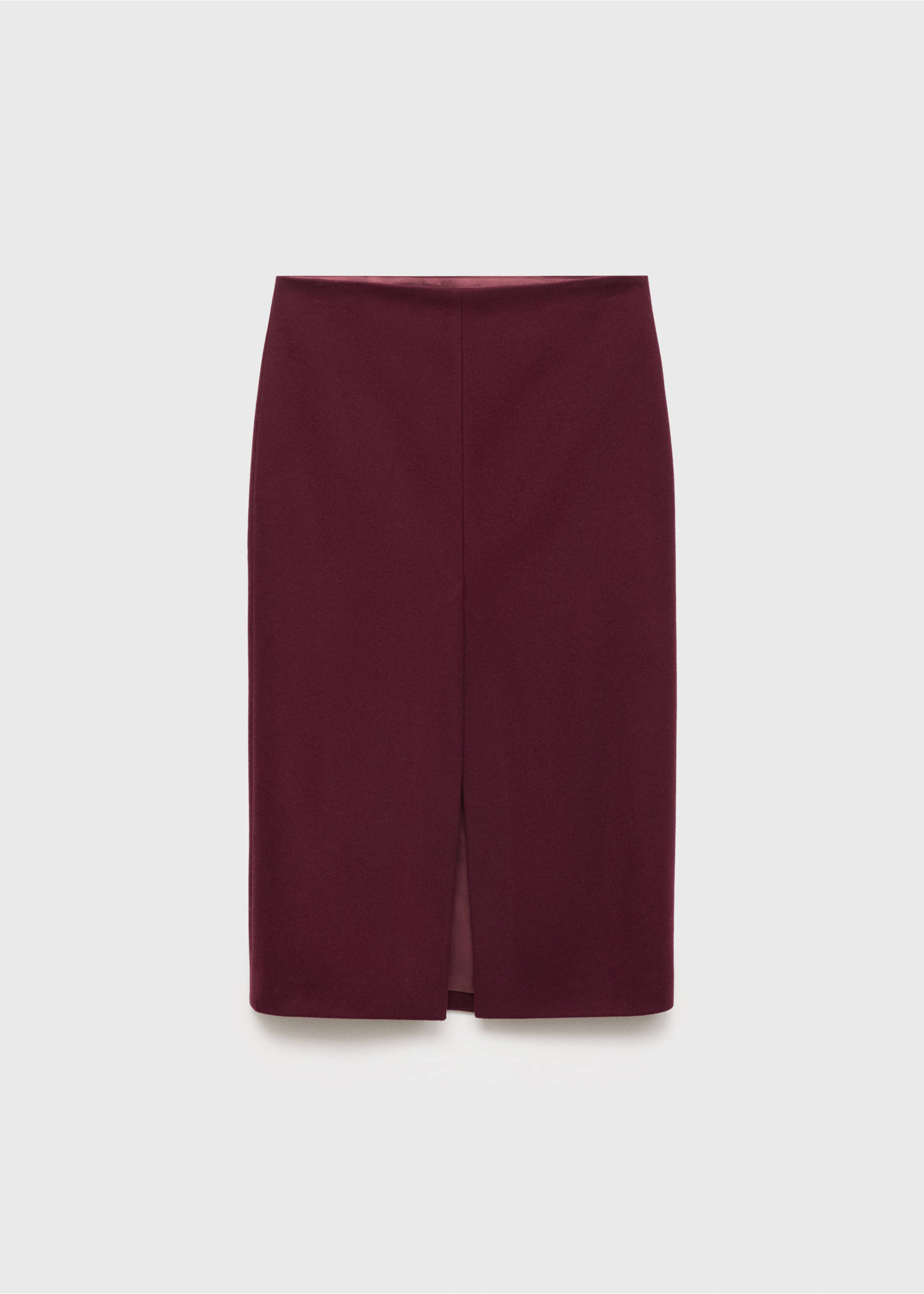 Wool skirt with slit - Article without model, Burgundy. Ref: 77098283-00.
