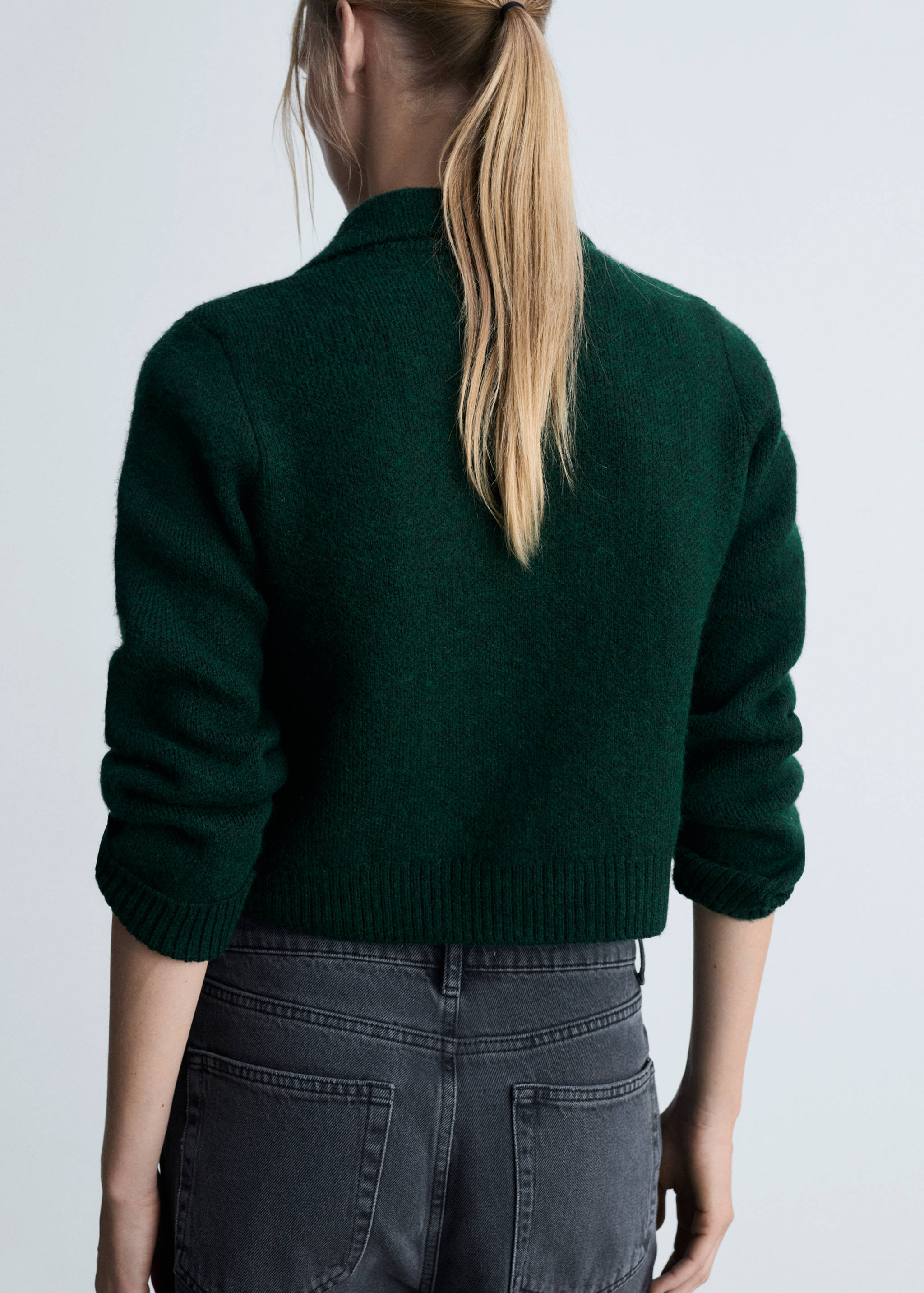 Double-breasted knitted jacket - Reverse of the article