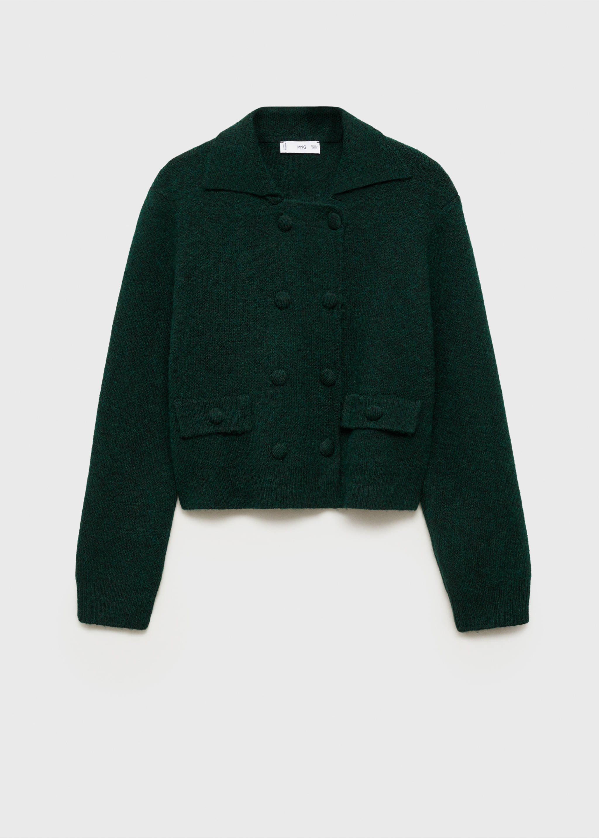 Zweireihige Strickweste - Artikel ohne Model, Grün. Ref: 77099054-00.