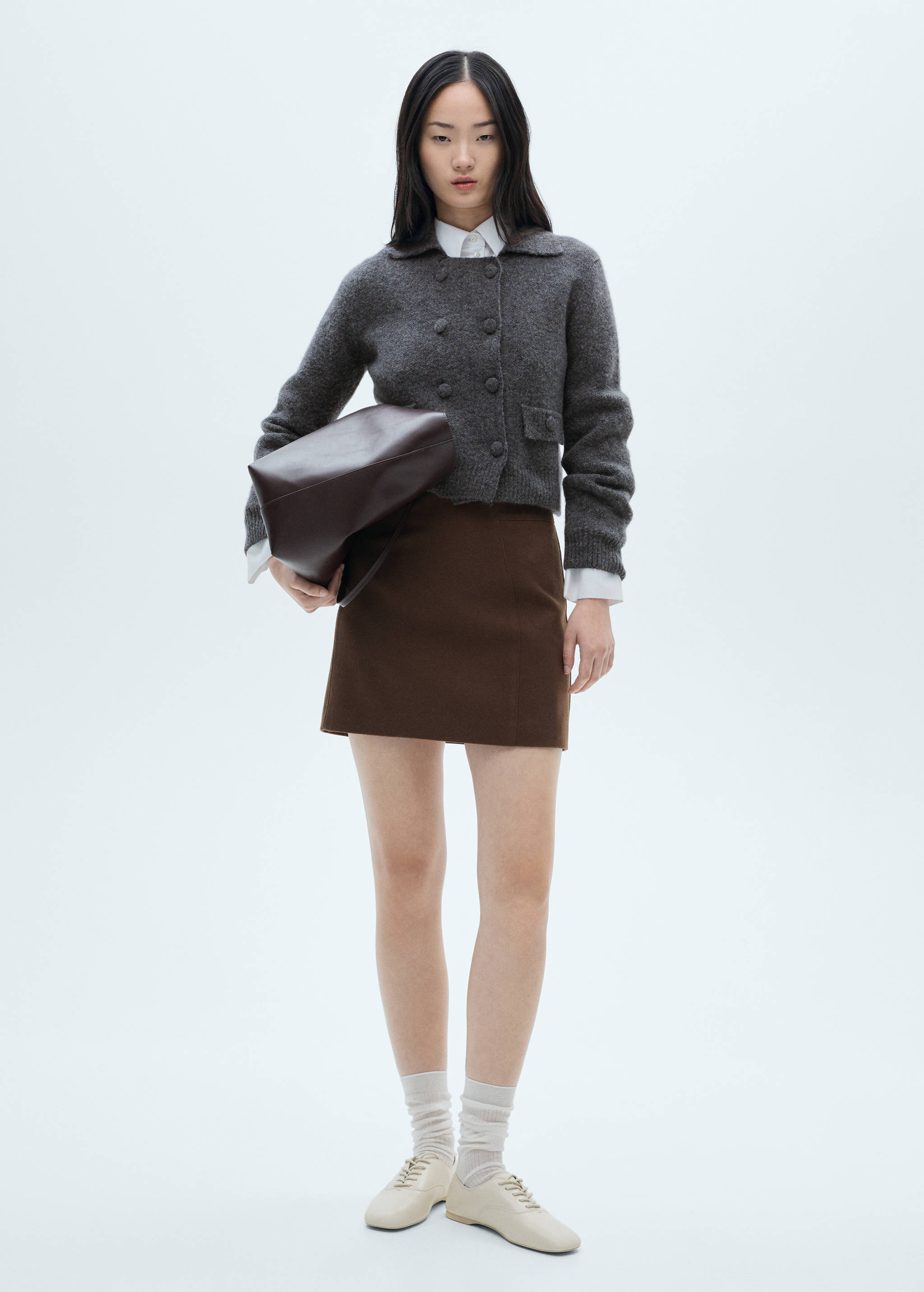 Double-breasted knitted jacket - General plane