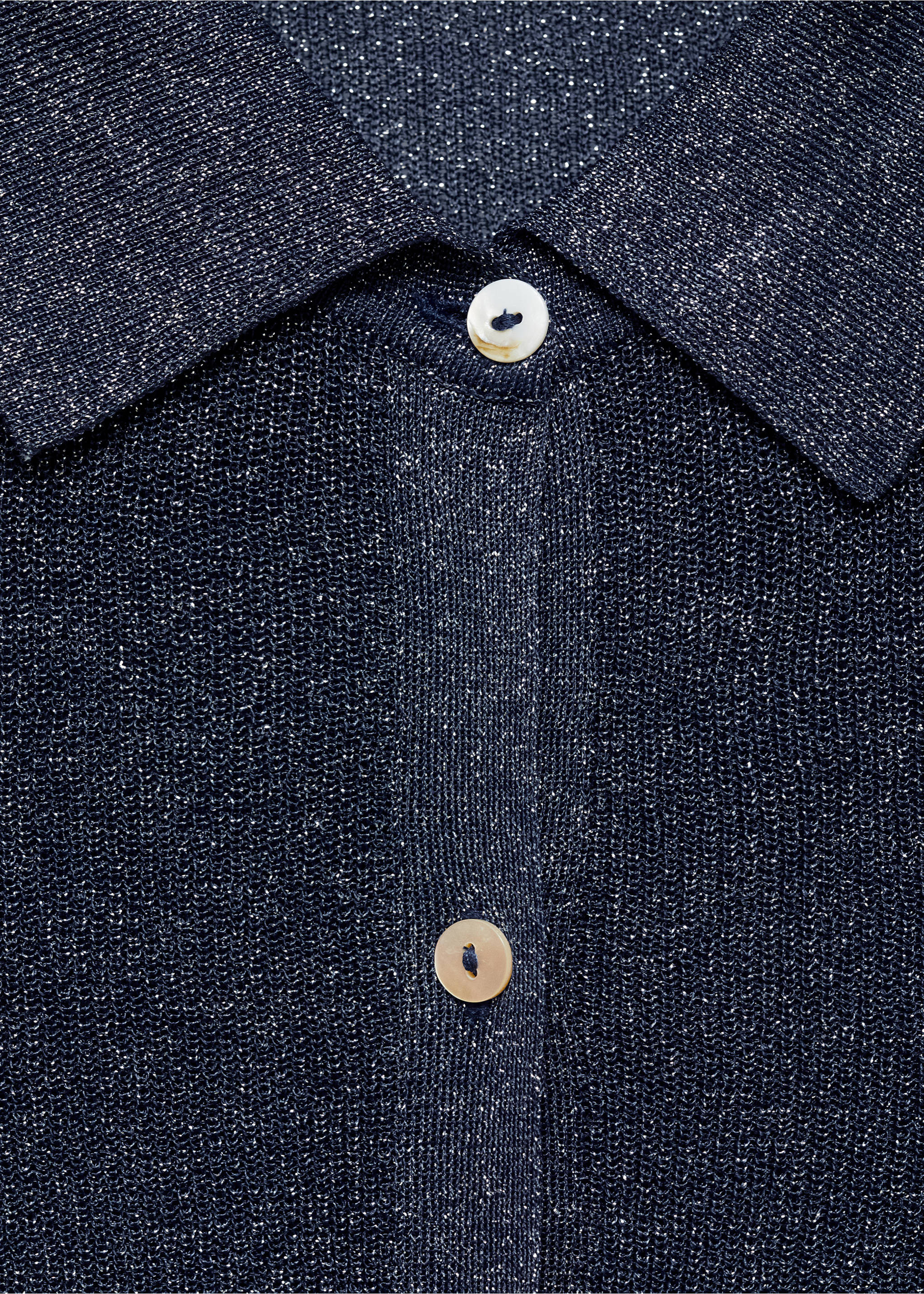 Chemise maille Lurex - Détail de l'article 8, Bleu nuit. Ref: 77099056-00.