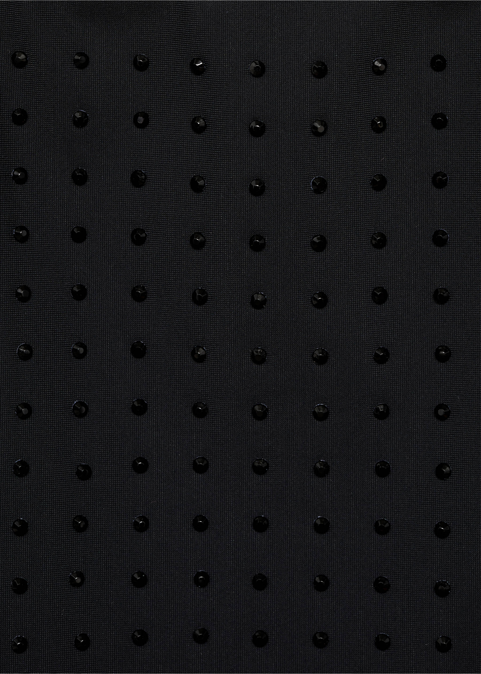 Gathered bodysuit with rhinestone detail - Details of the article 0, Black. Ref: 77099057-00.