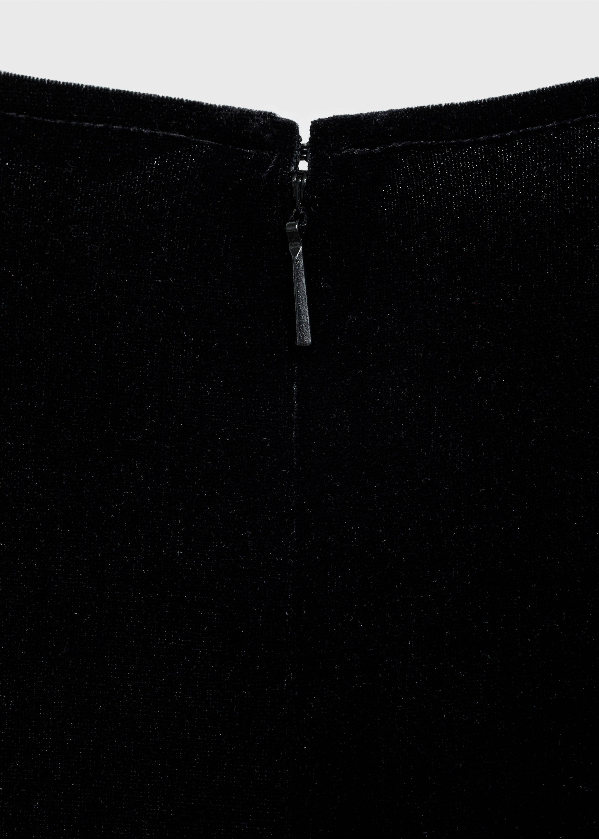 Crossed velvet jumpsuit - Details of the article 0, Black. Ref: 77099058-00.