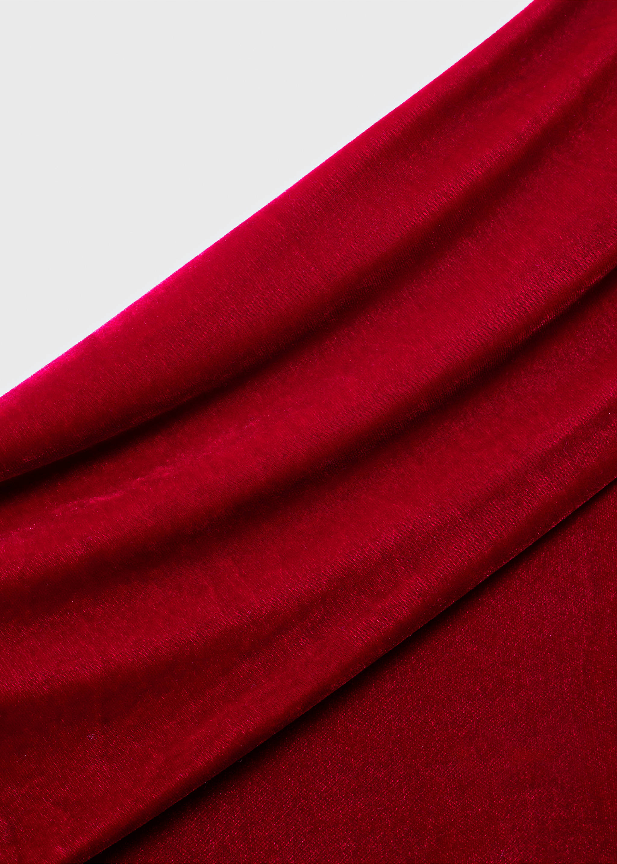 Body asymétrique velours - Détail de l'article 8, Rouge. Ref: 77099060-00.
