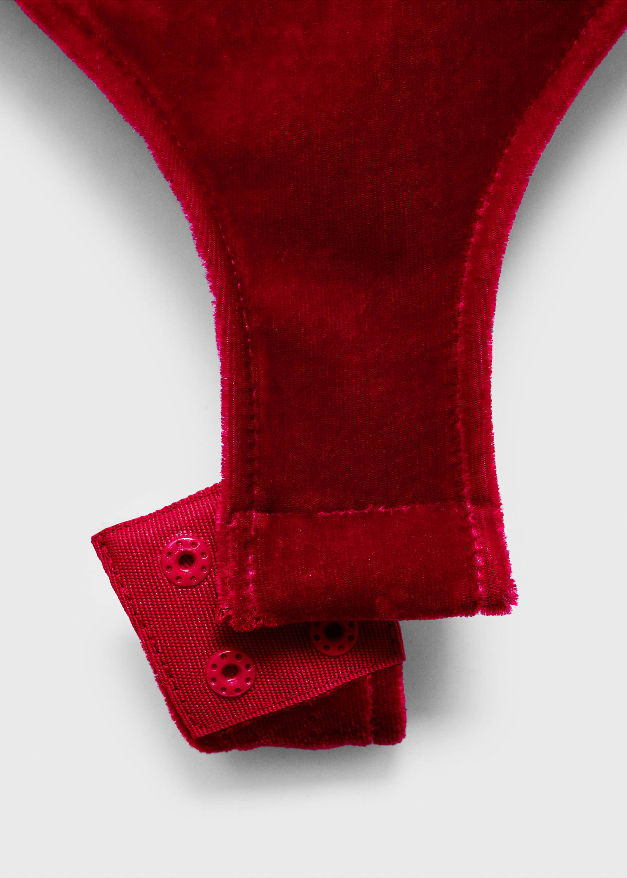 Body asymétrique velours - Détail de l'article 0, Rouge. Ref: 77099060-00.