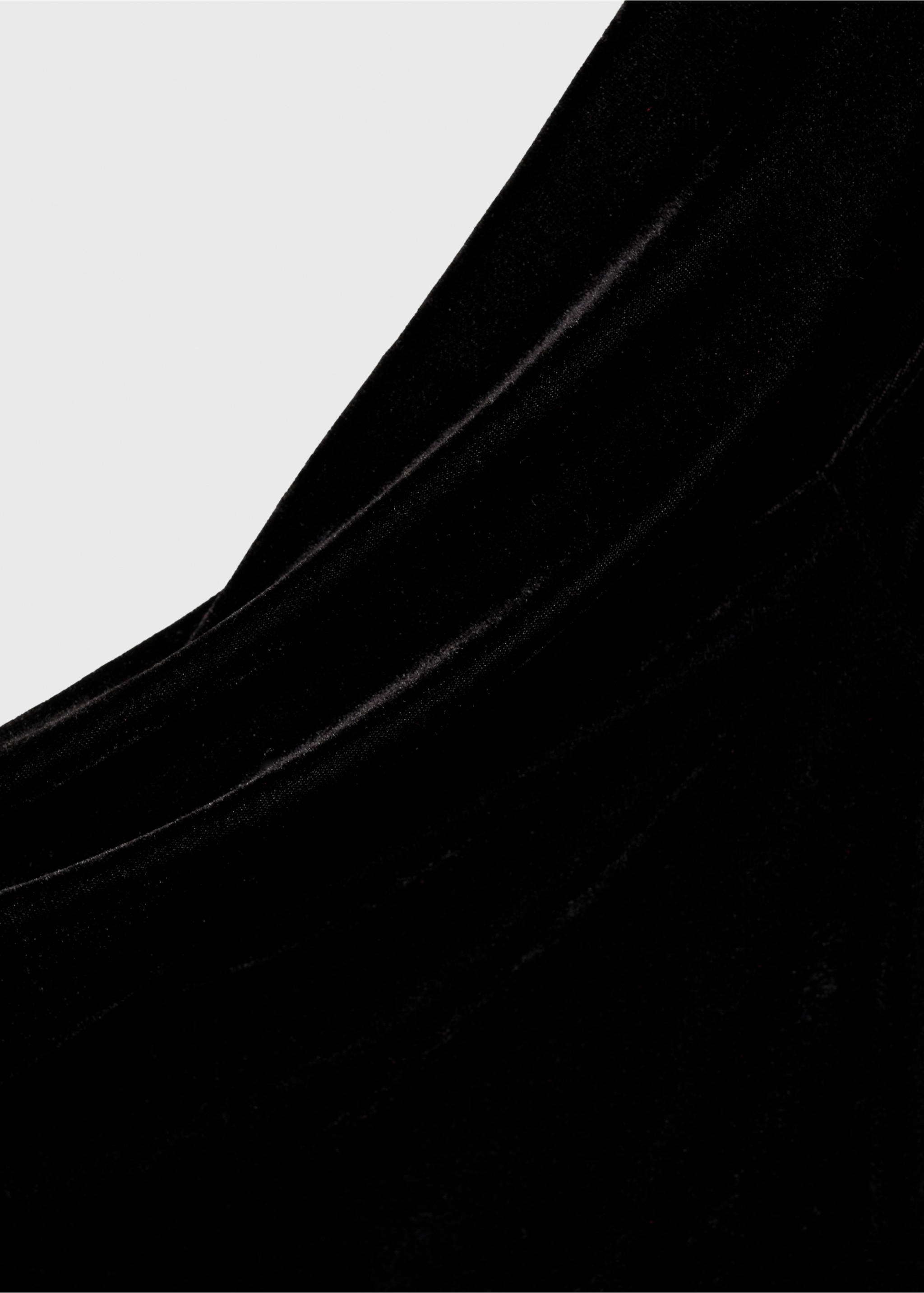 Asymmetric velvet bodysuit - Details of the article 8, Black. Ref: 77099060-00.