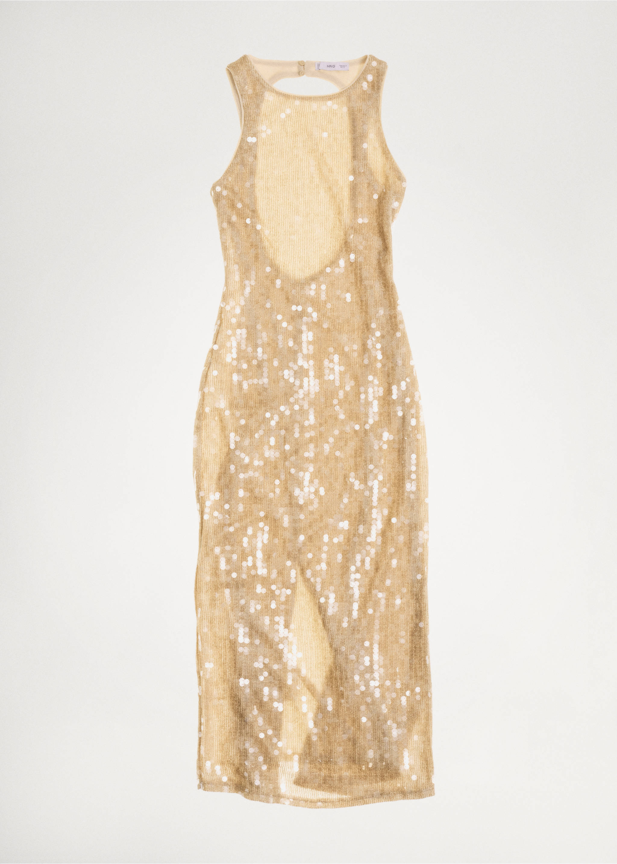 Paillettenkleid mit Rückenausschnitt - Detail des Artikels 7, Gold. Ref: 77099061-00.