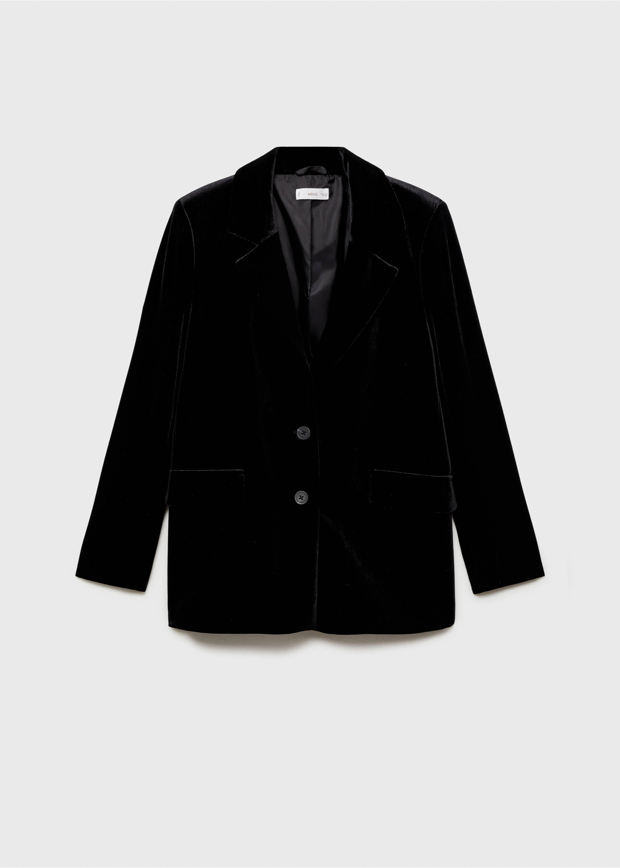 Velvet blazer - Article without model, Black. Ref: 77099064-00.