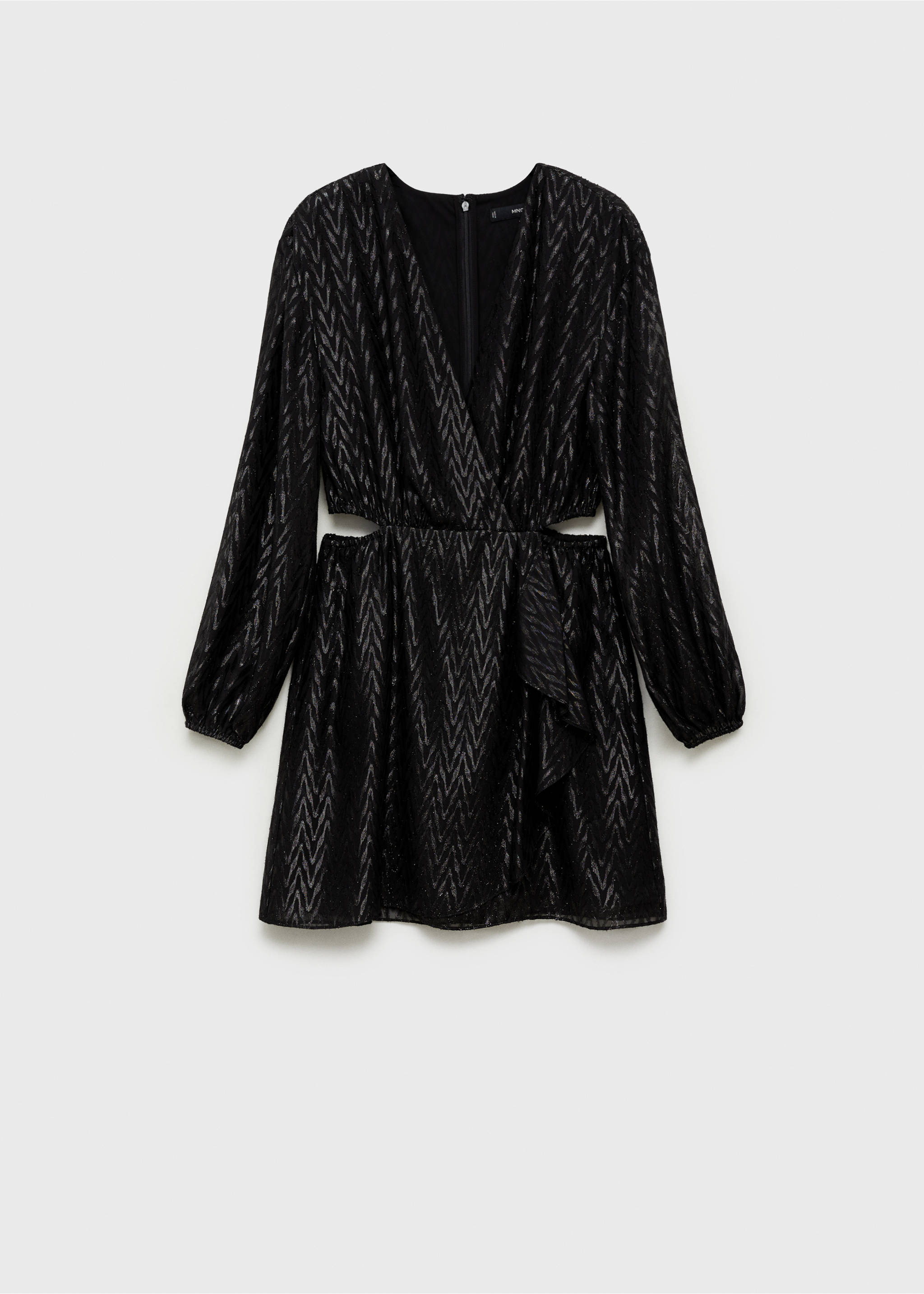 Wrap dress with side slits - Article without model, Black. Ref: 77099065-00.